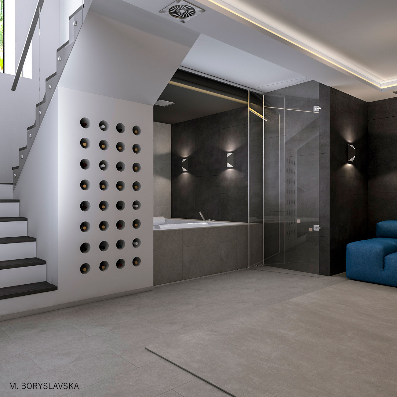 基辅 147 平米联排别墅现代室内设计-1