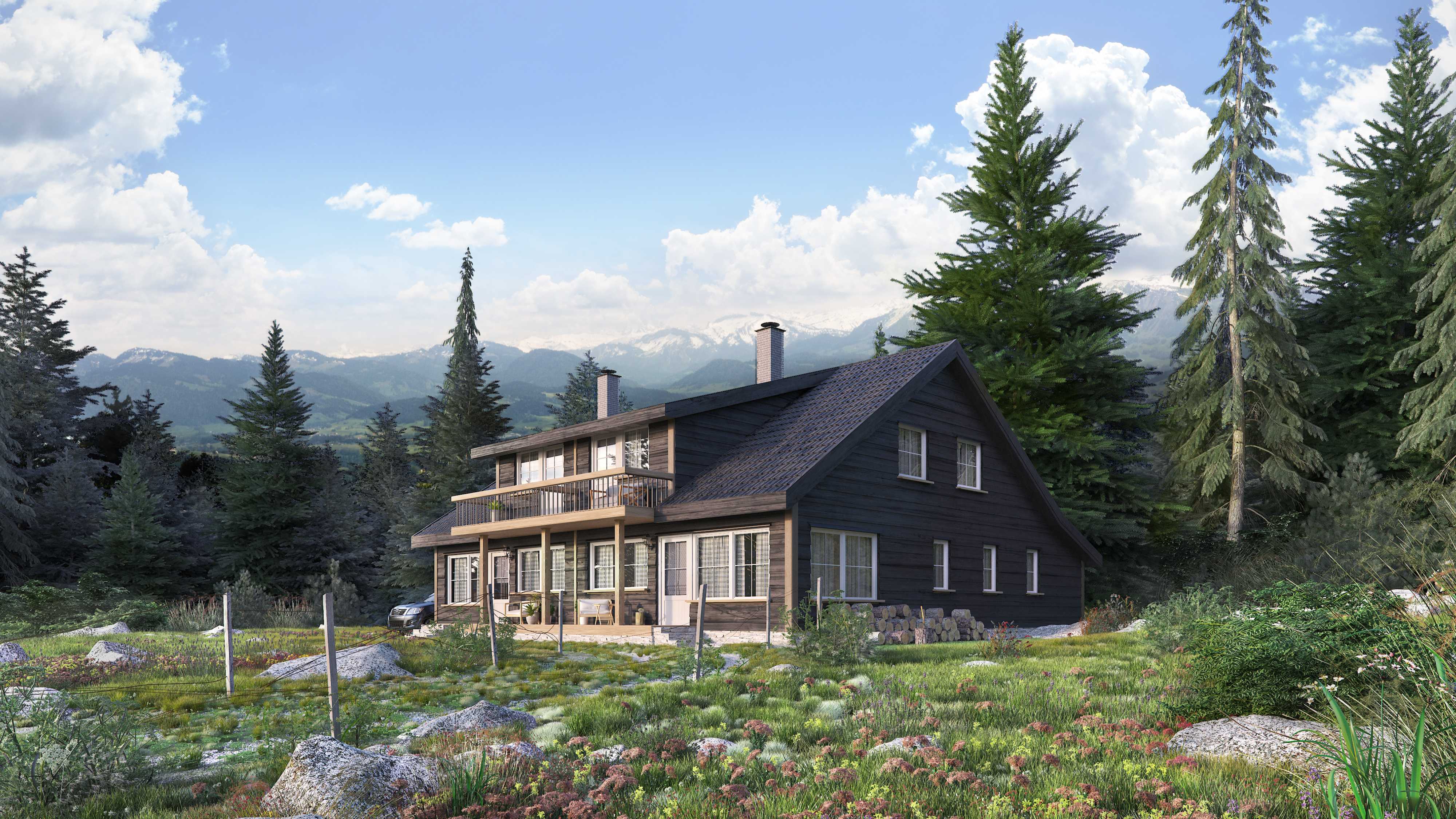 挪威森林中的宁静木屋-13