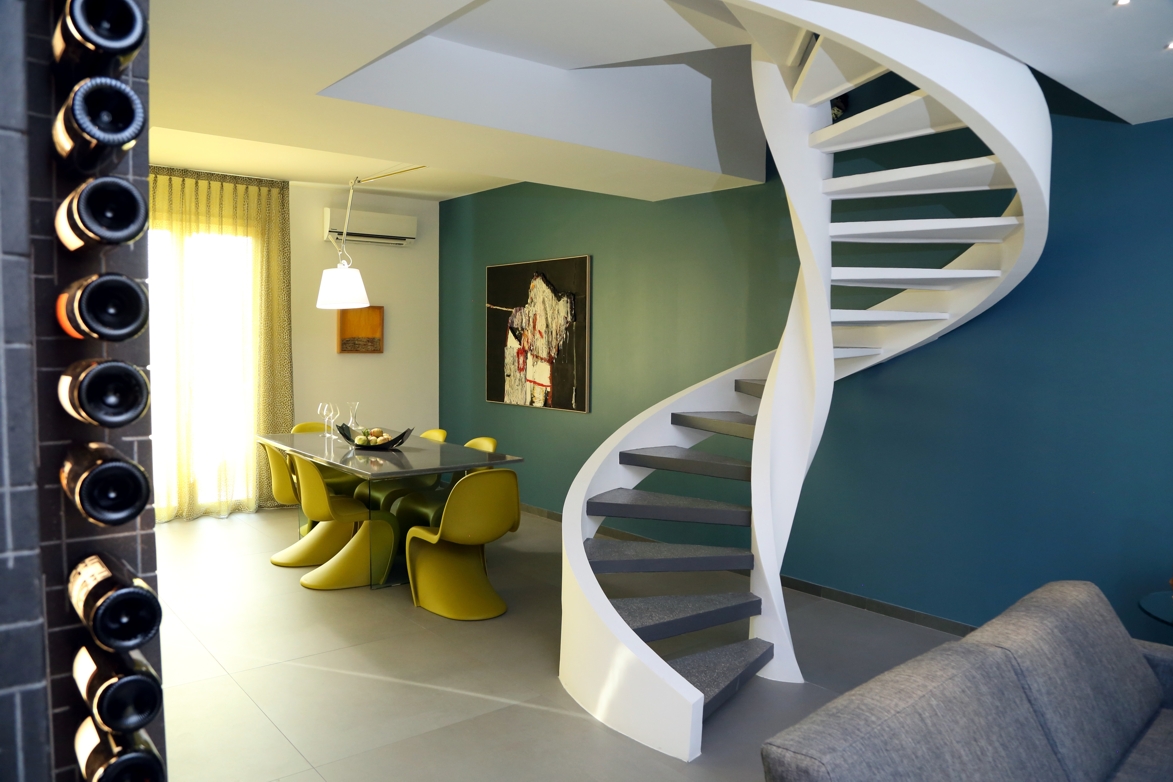 现代风格公寓设计，绿色与白色打造生活空间-1