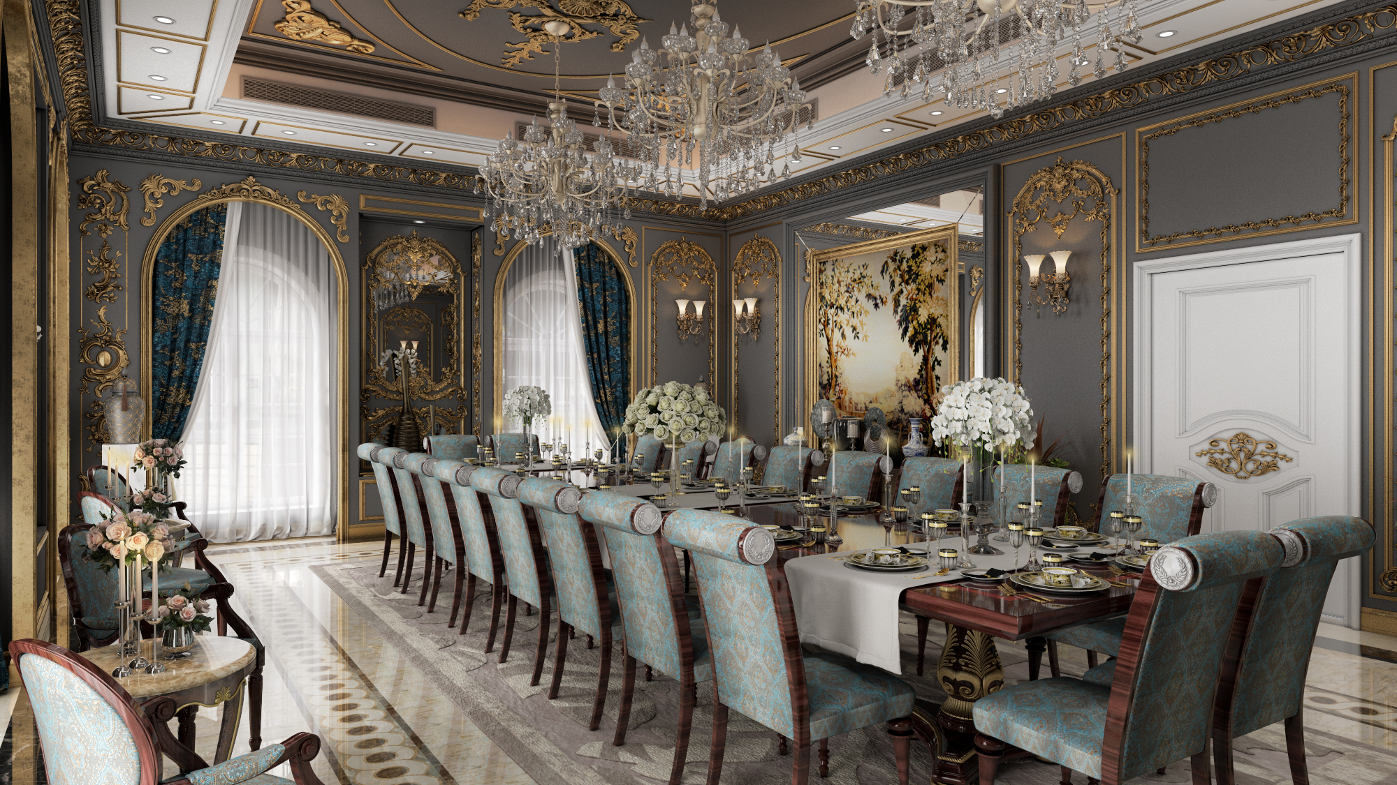 豪华经典餐厅设计-2