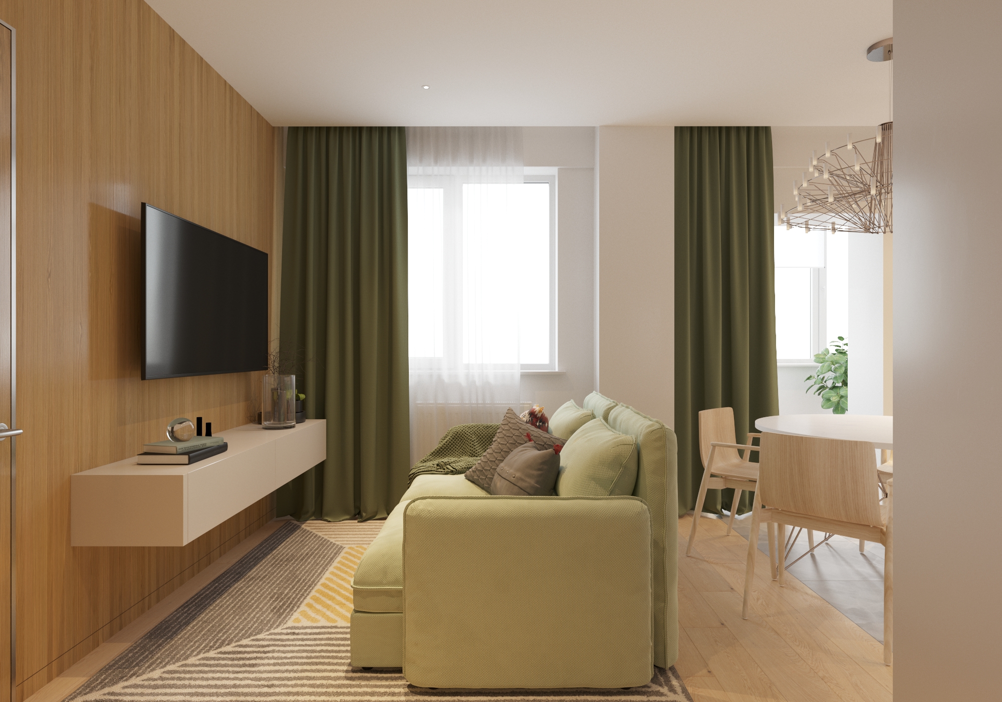 2018 年完成的"Prityazhenie"公寓室内设计-10