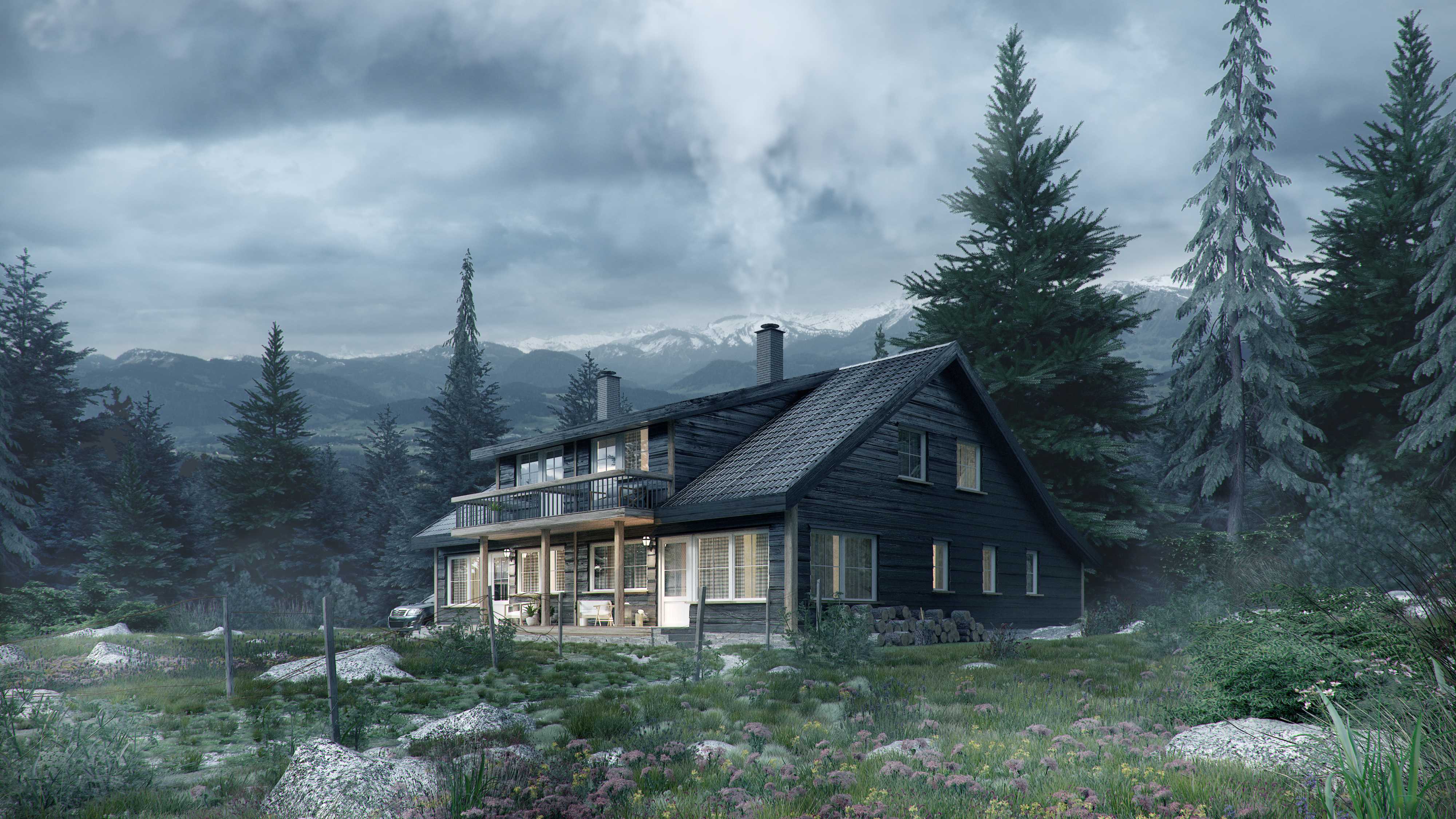 挪威森林中的宁静木屋-8