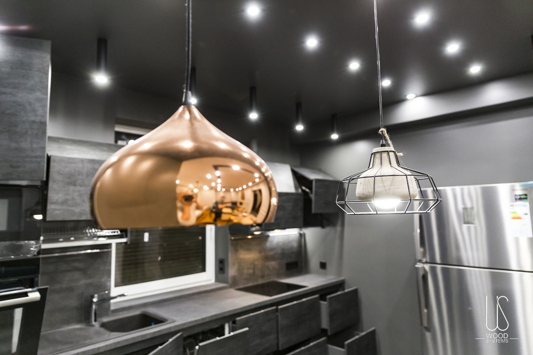 乌克兰基辅"石墨焦糖"厨房设计-7