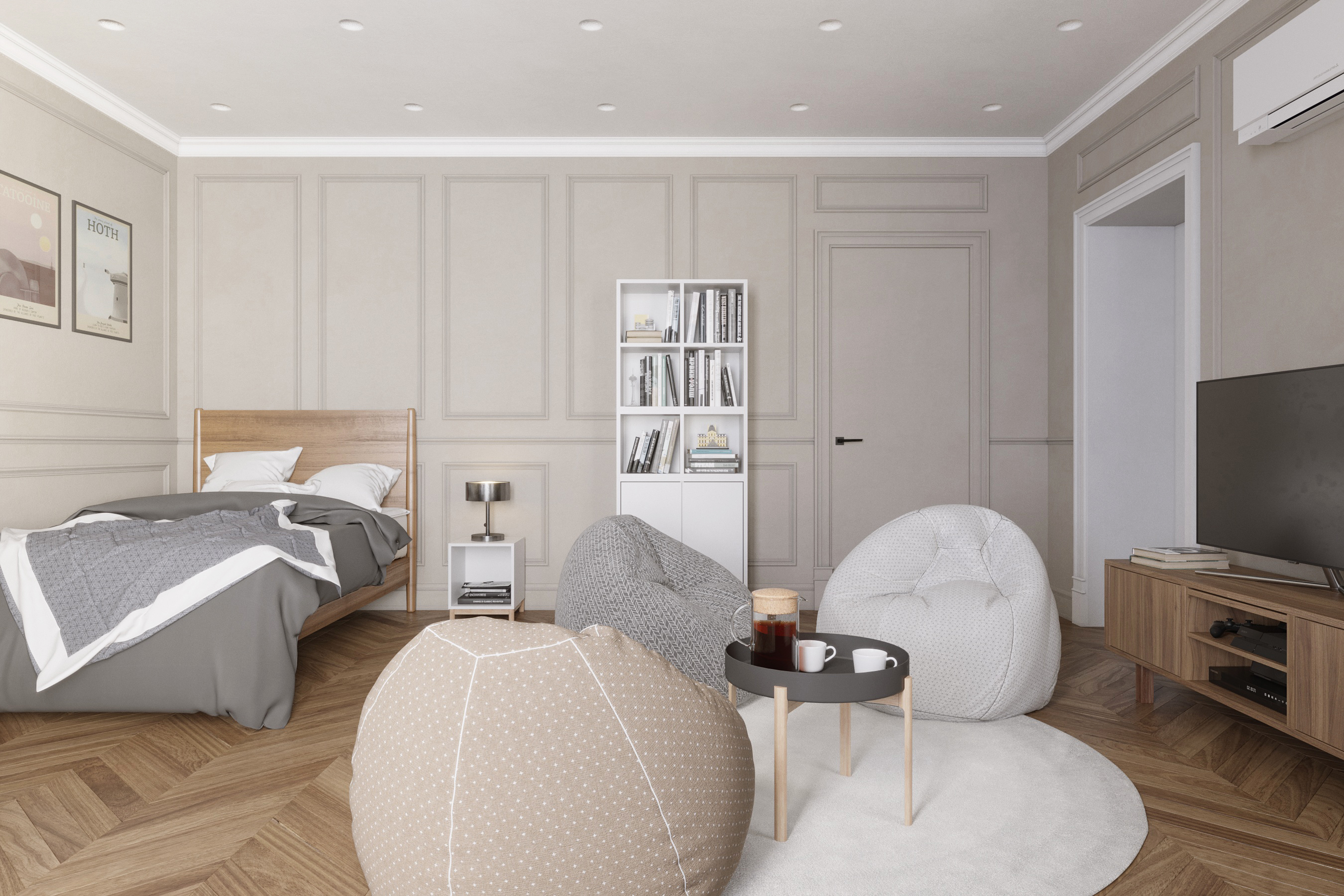 俄罗斯家庭住宅二楼现代与古典的完美融合-13