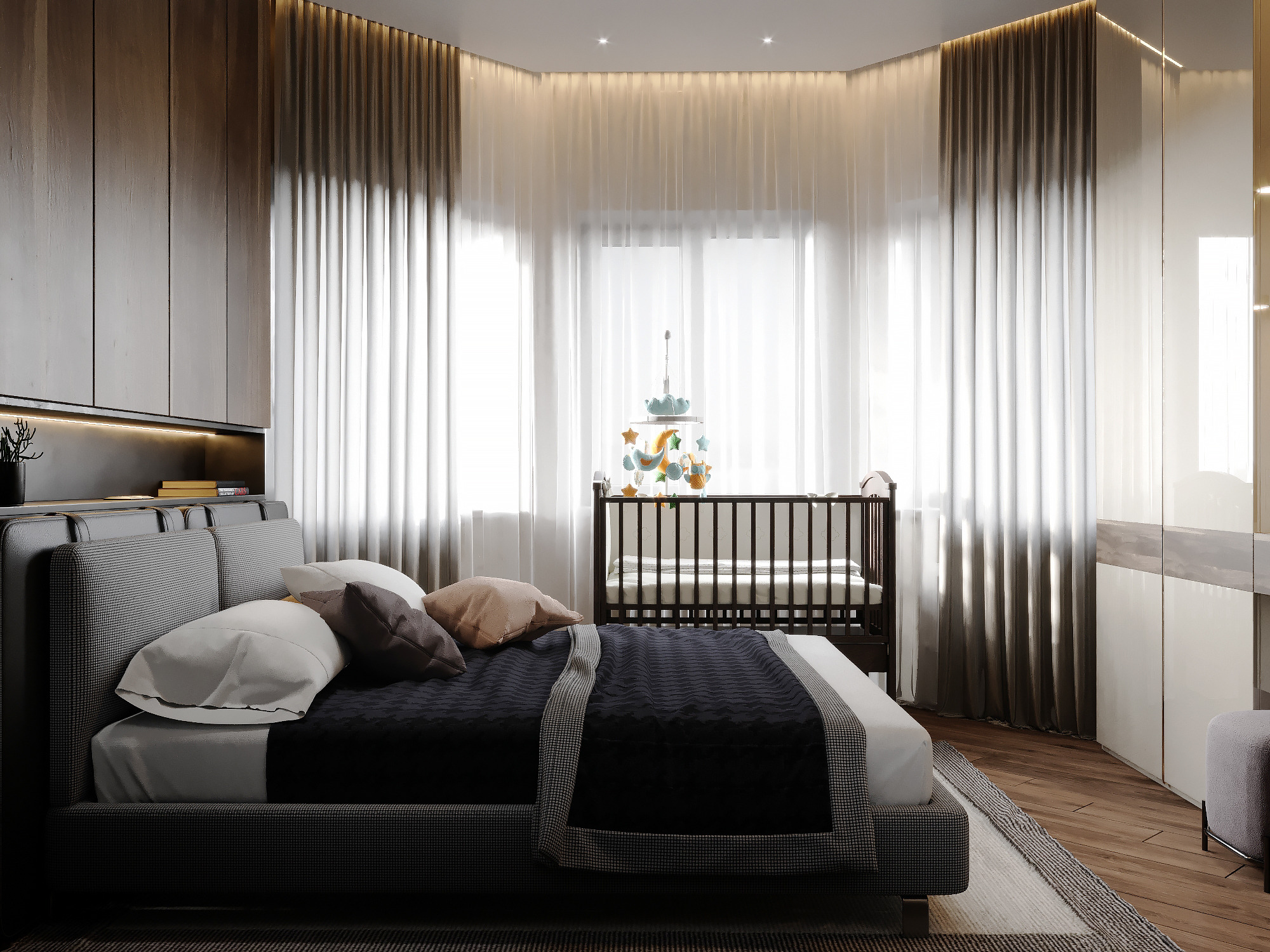 浪漫法式客厅，温馨和谐的家庭角落-24