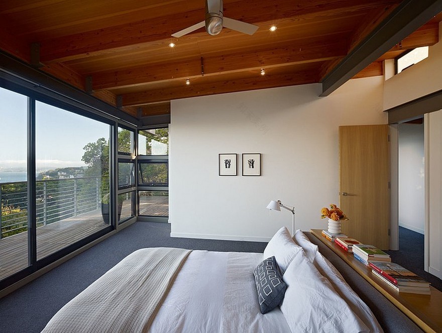 加州索萨利托现代山坡家园-19