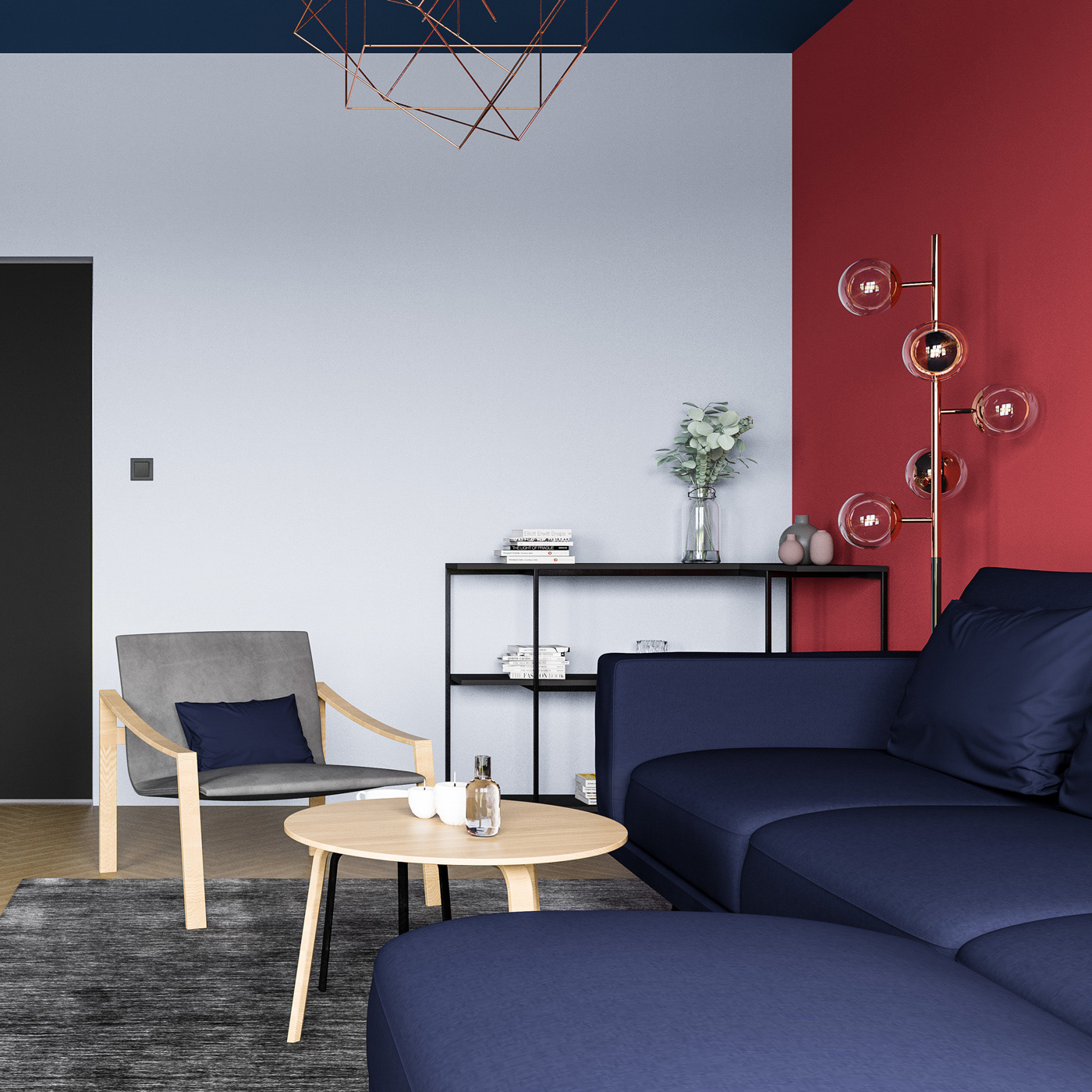 梦幻北欧风,海军蓝餐厅设计-8