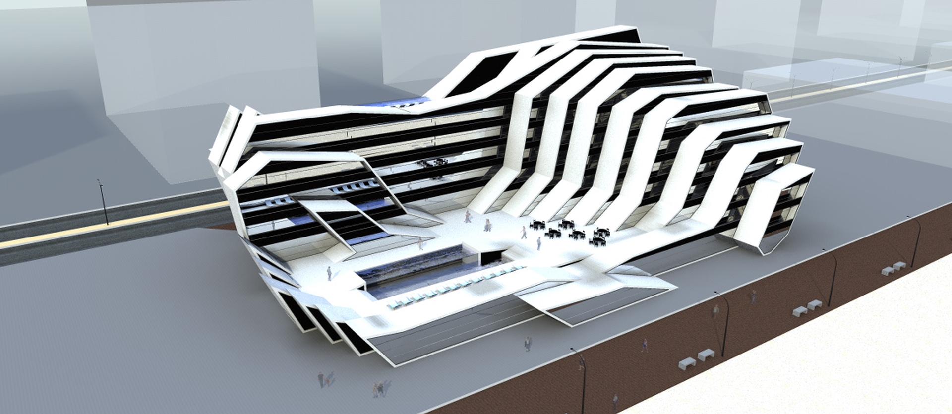 波浪形建筑的海上度假胜地-5