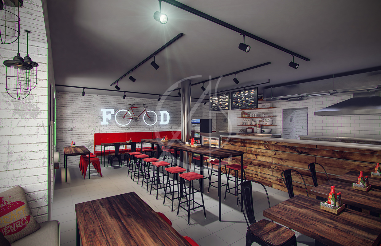 喀山工艺汉堡餐厅 | 工业风中的温馨之作-0