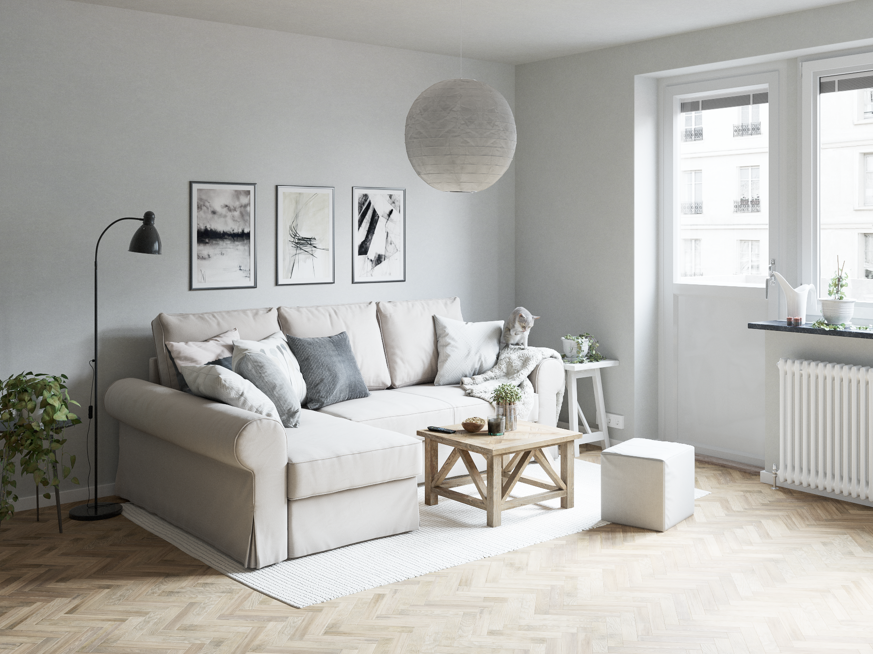Scandinavian Interior (3ds max, Corona)-1