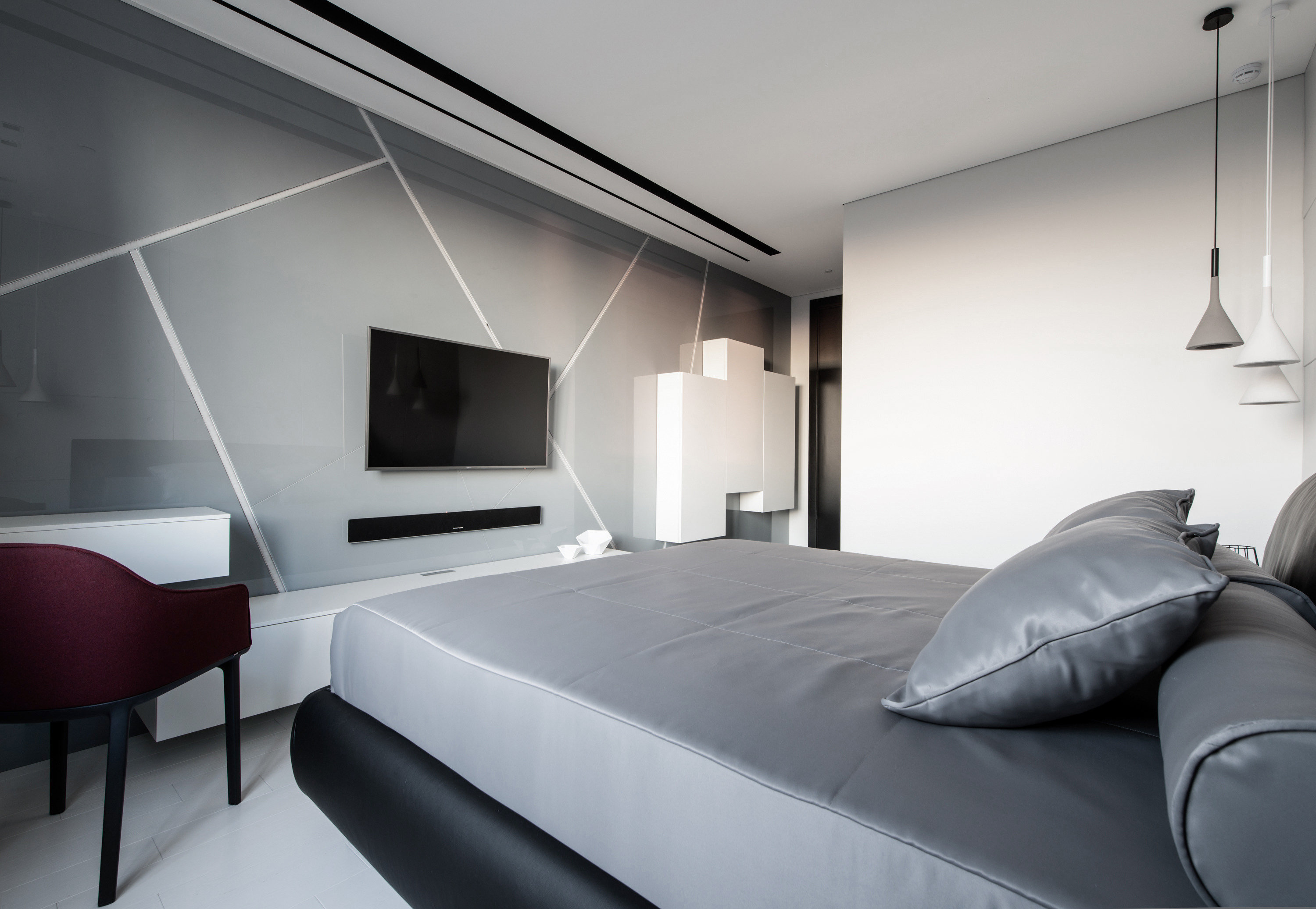 几何矩阵空间 | 暖木与冷玻璃的对比设计-23