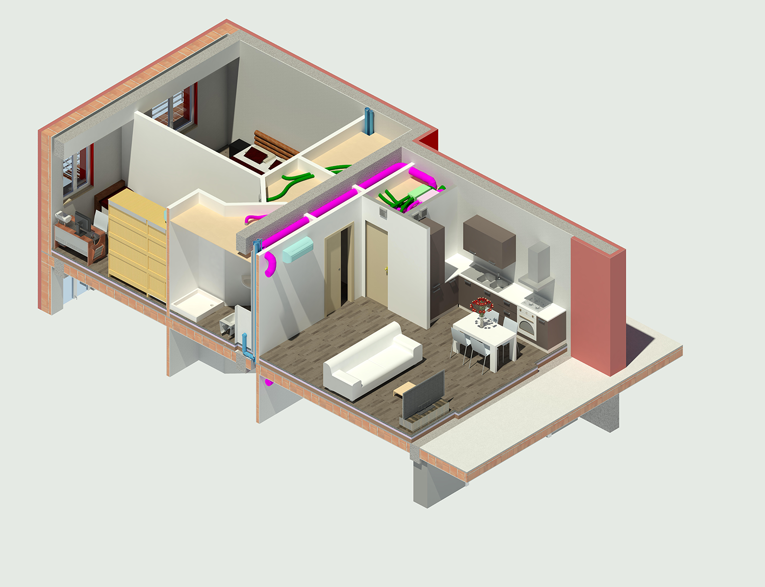 意大利六居室公寓设计-1