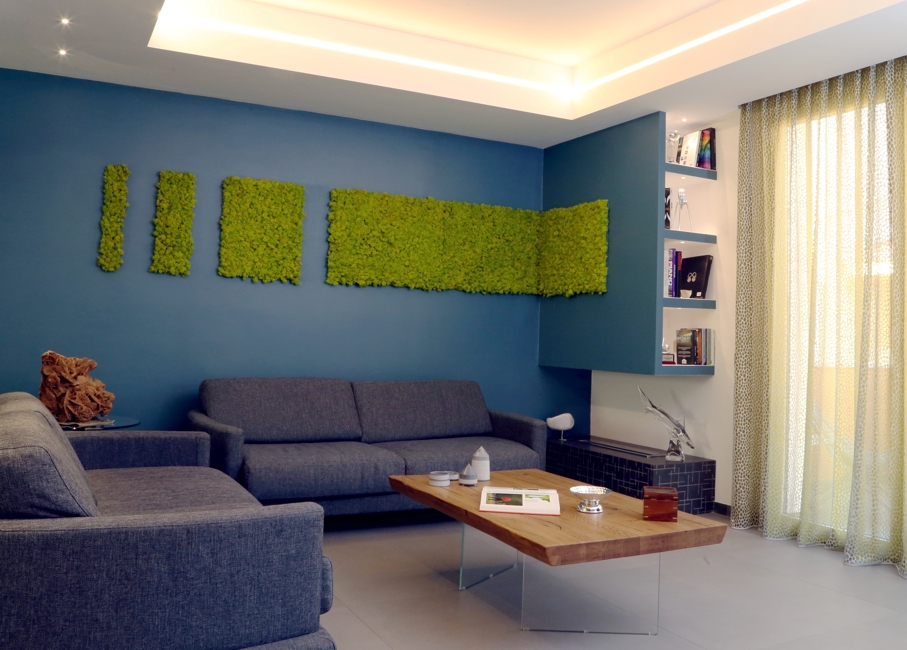 现代风格公寓设计，绿色与白色打造生活空间-7