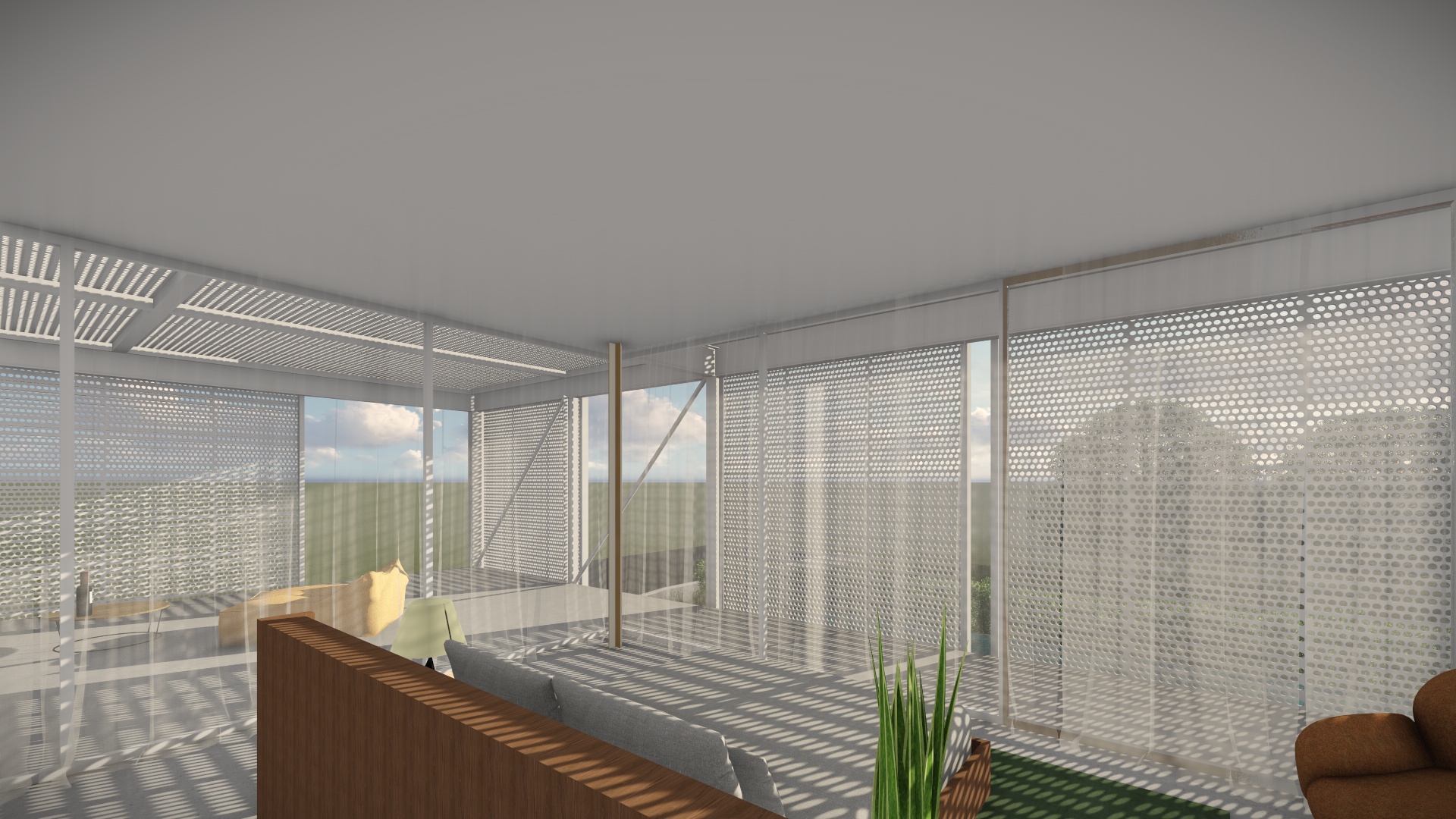 悬浮金属结构光影交织的宜居空间-11