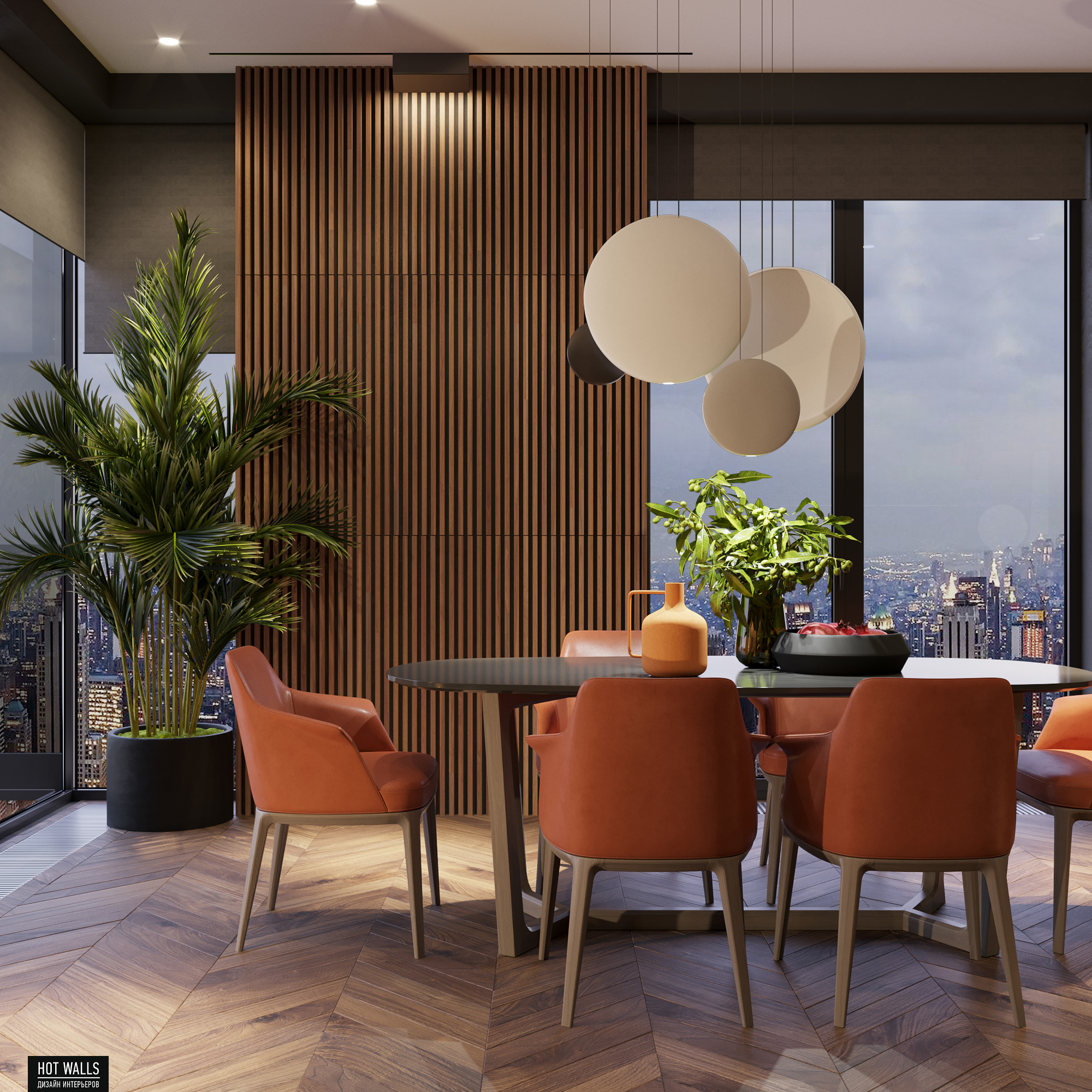 莫斯科公寓设计，融合城市风光与室内美学-5