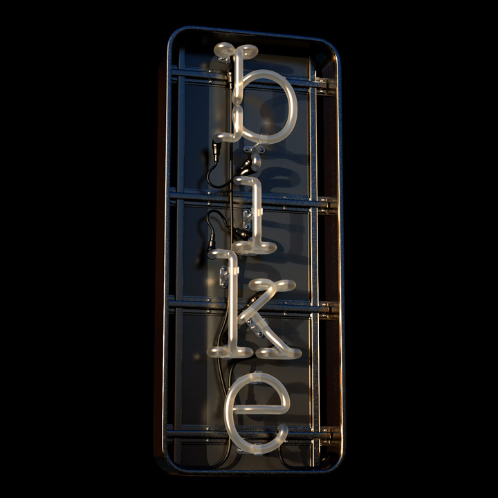 哥特风黑色立面，双自行车与霓虹灯的完美融合-3