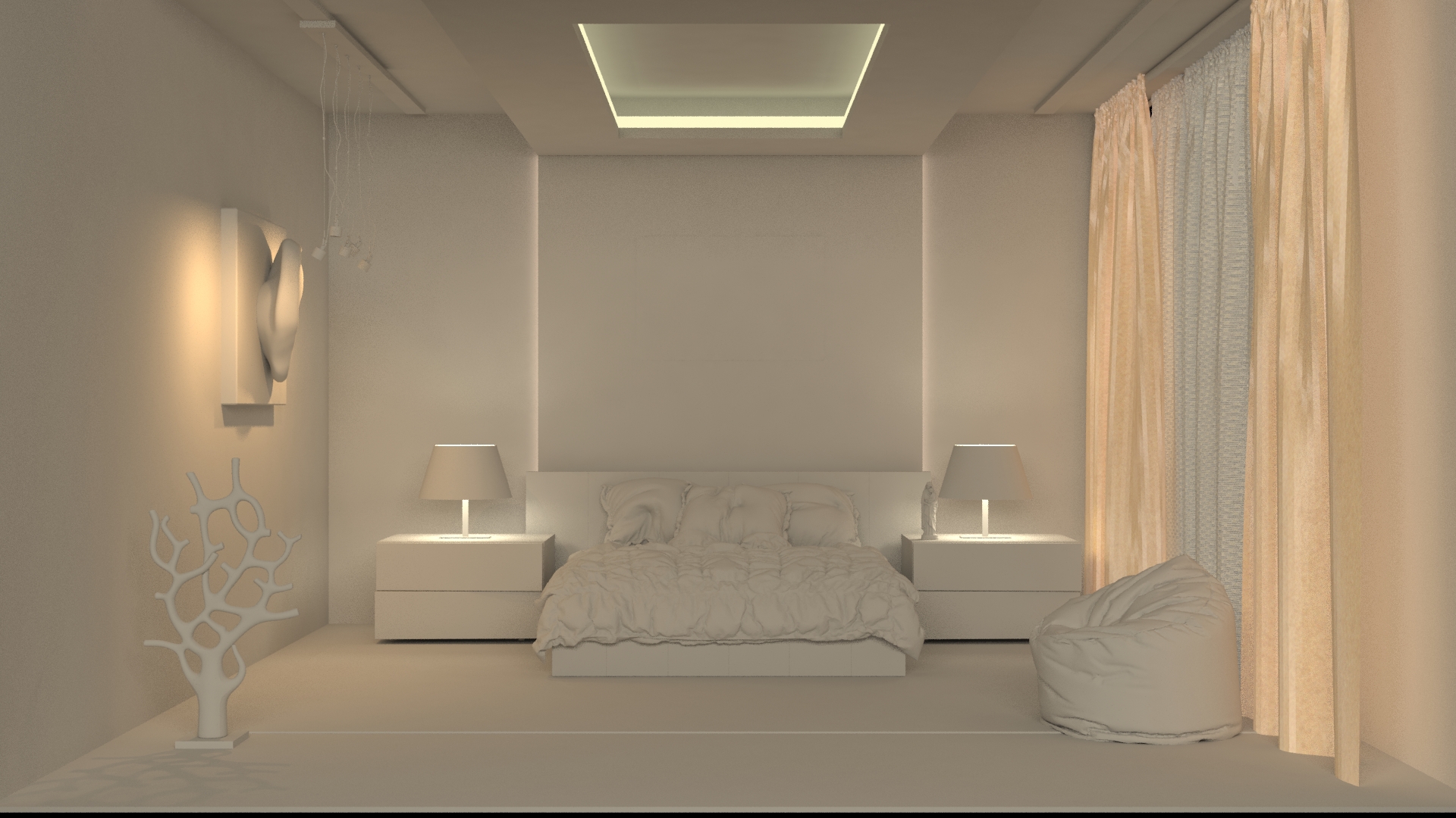 简约卧室设计，360 度全景展示-6