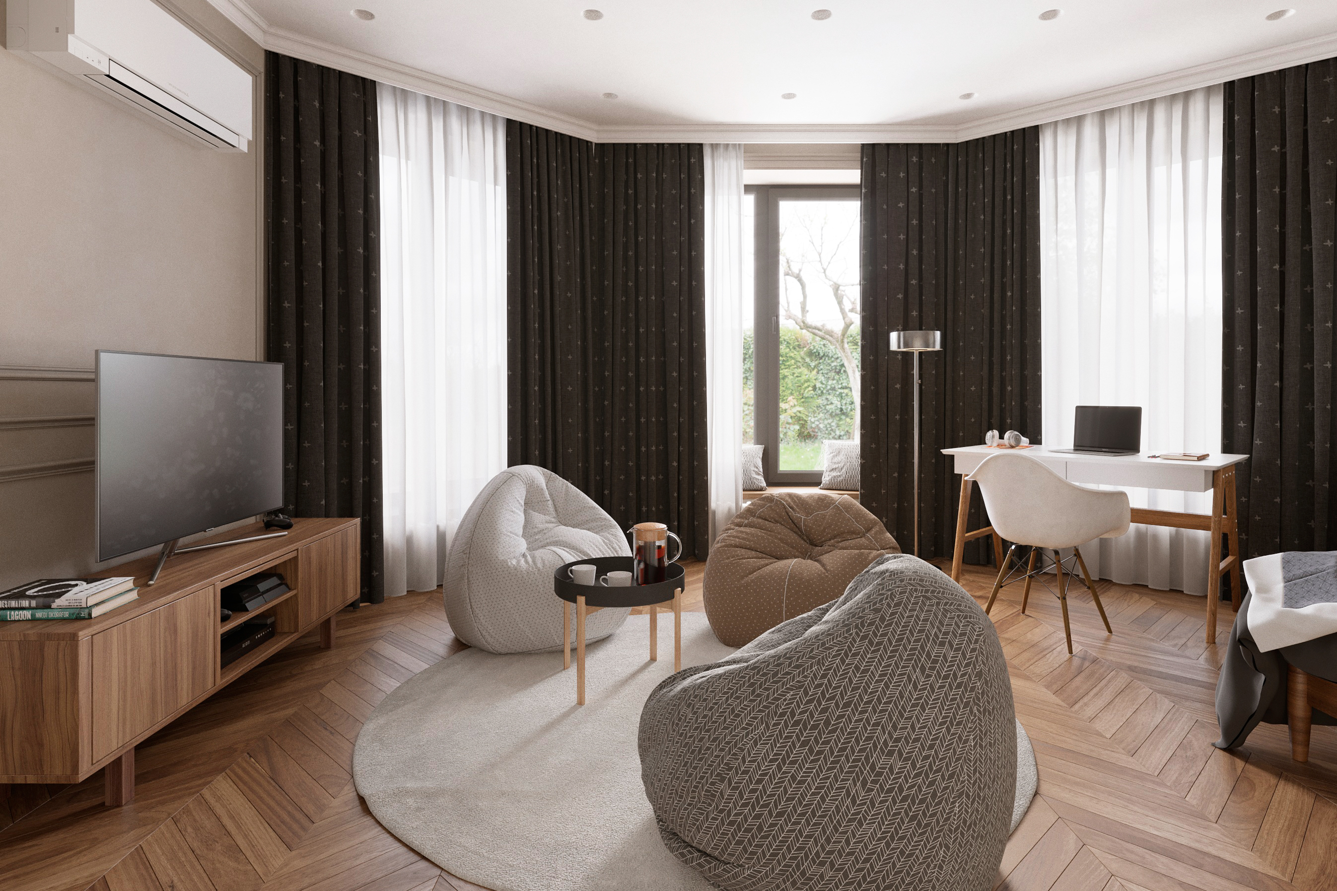 俄罗斯家庭住宅二楼现代与古典的完美融合-11