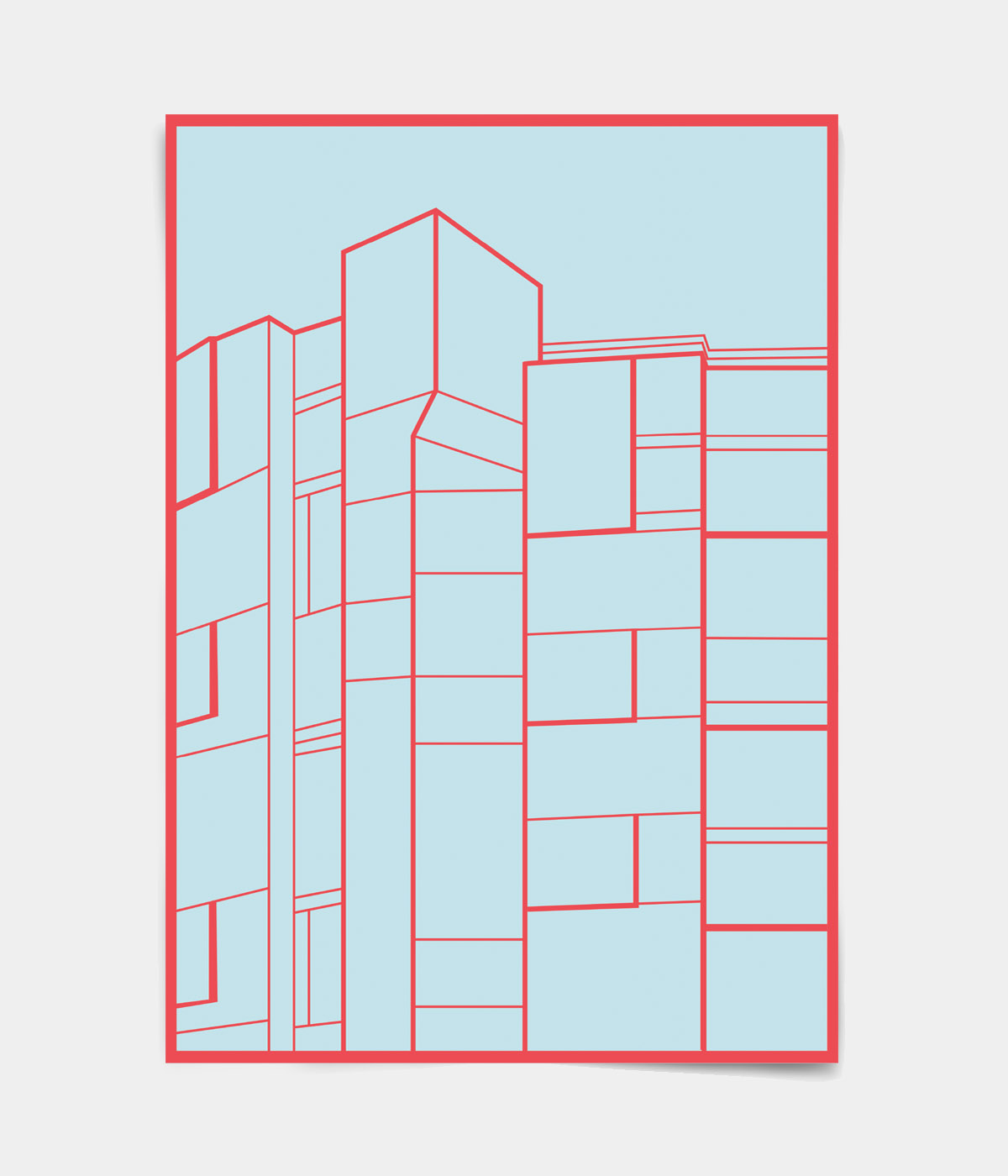 线条色彩构建数字建筑插画-2