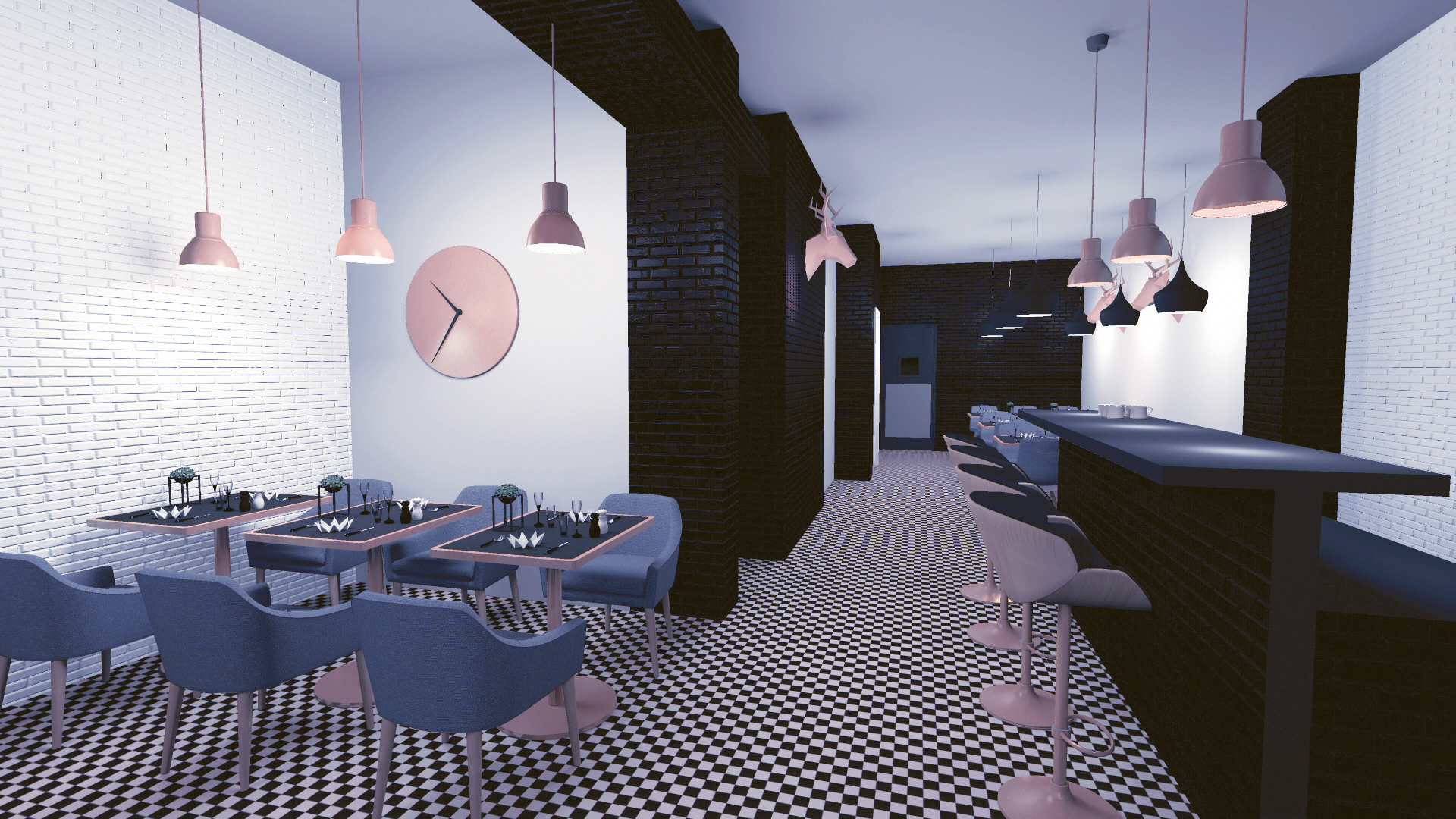 "My Deer"餐厅 | 黑白对比的精致空间-10