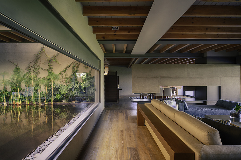 2015 年改造的墨西哥私人住宅——双层高大厅与反射池的巧妙结合-4