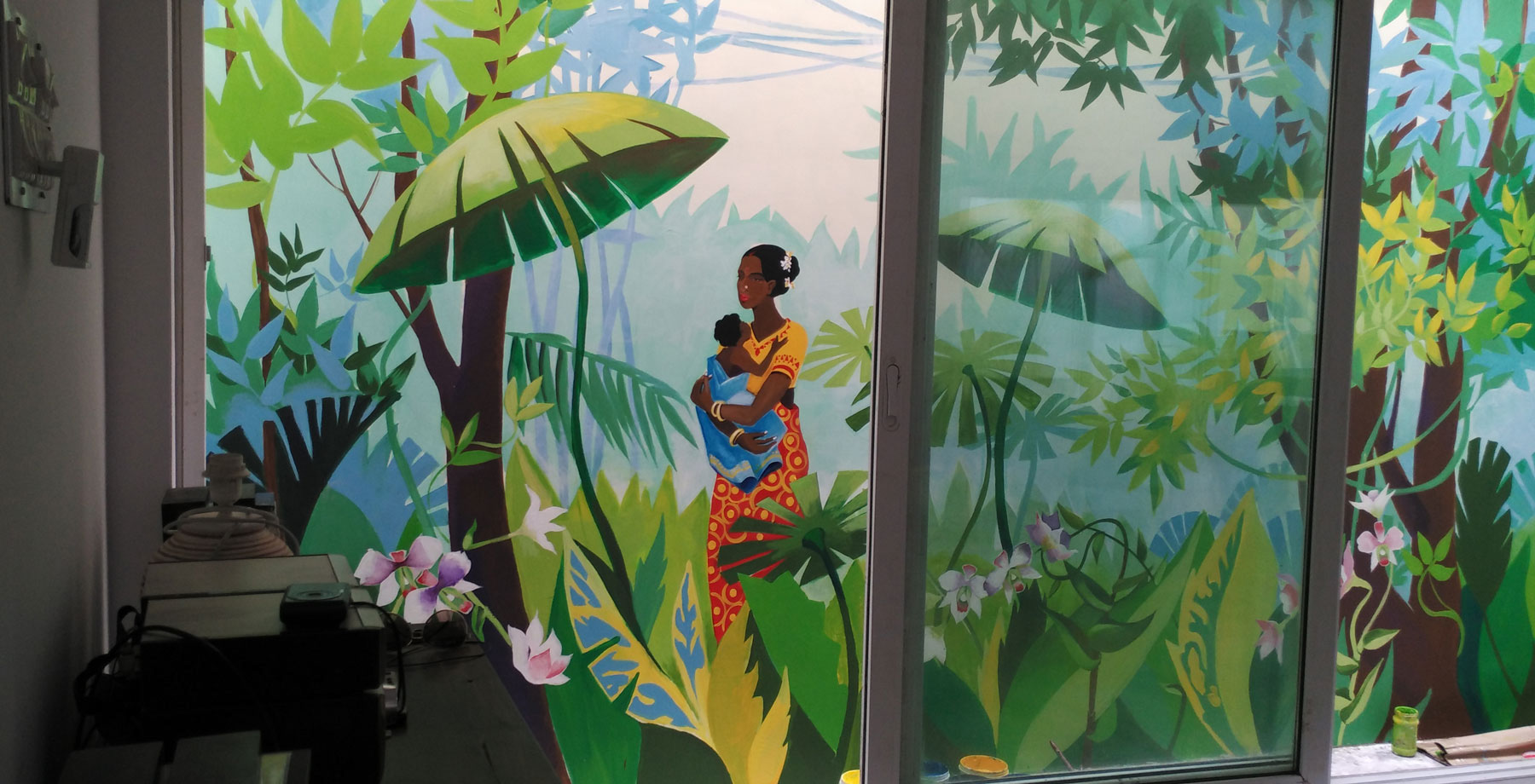 法式热带森林壁画-4