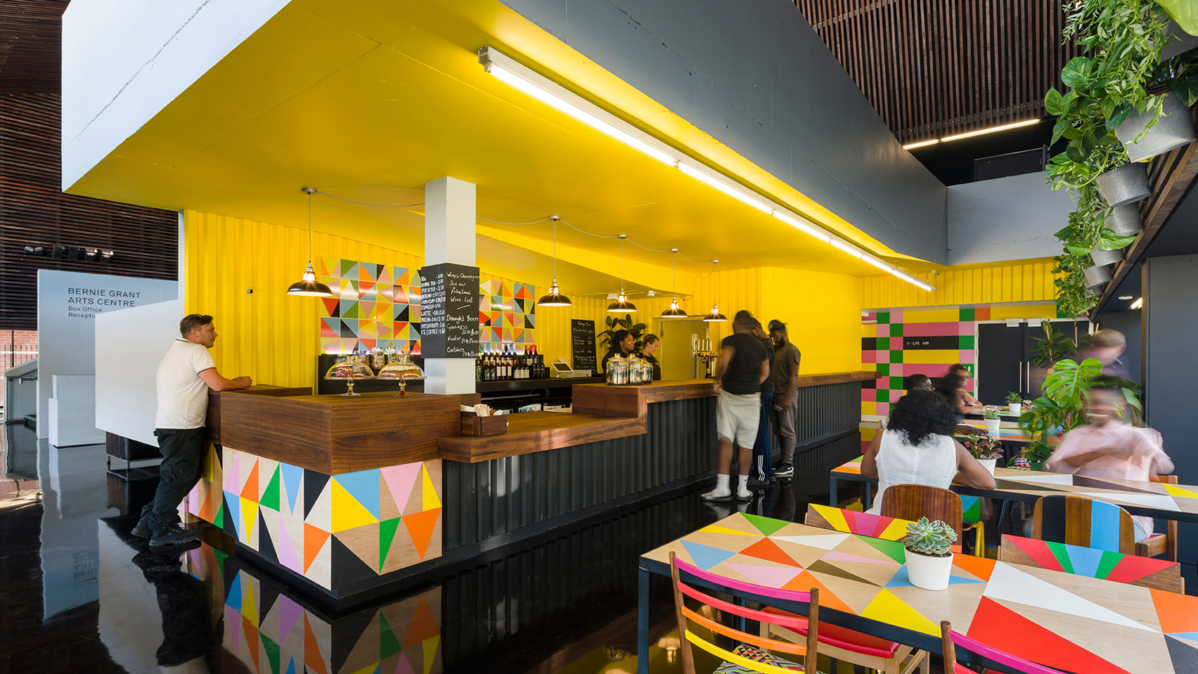 Morag Myerscough designs colourful interiors for London arts centre-0