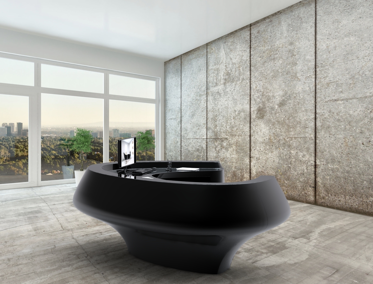 有机造型飞翼接待台-1