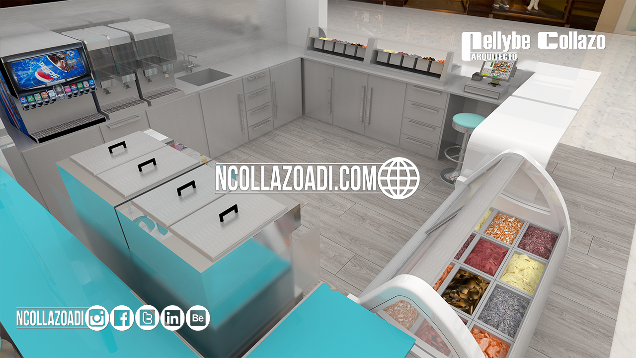 05/02017 Ice Cream Stand Design and Vray 3D Model-4