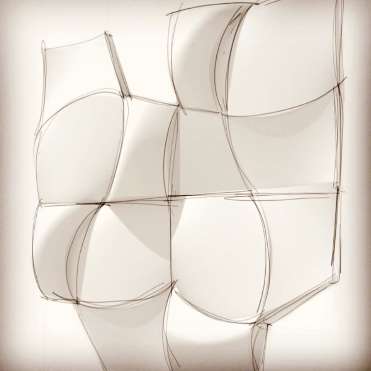 五块混凝土碑构建的抽象艺术装置-5