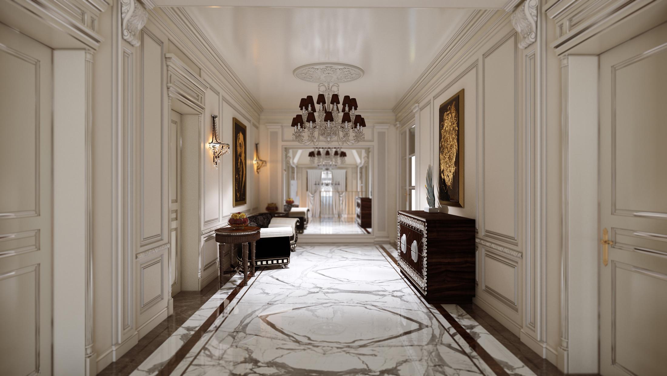 莫斯科轻法式经典住宅设计-49