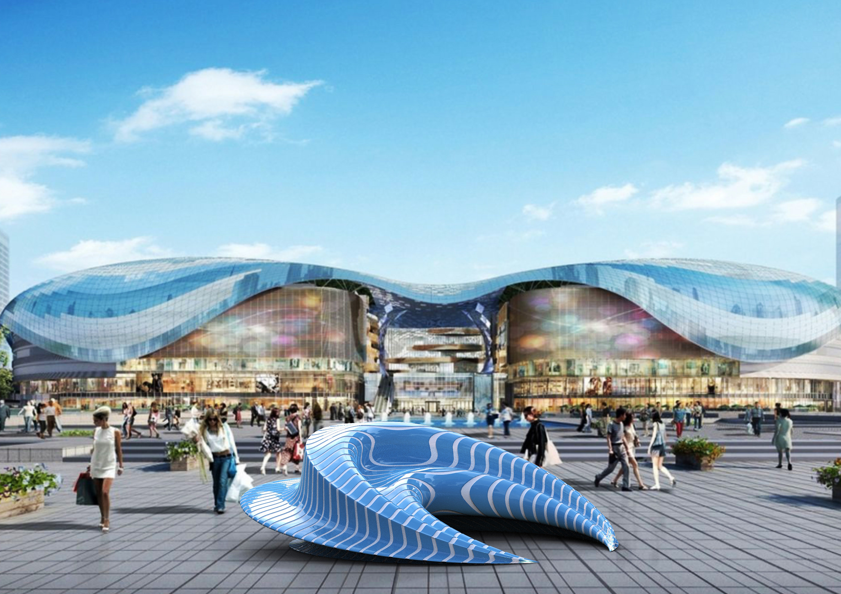 新月型公共座椅——现代建筑与室内空间的完美融合-7