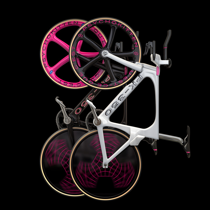 哥特风黑色立面，双自行车与霓虹灯的完美融合-5