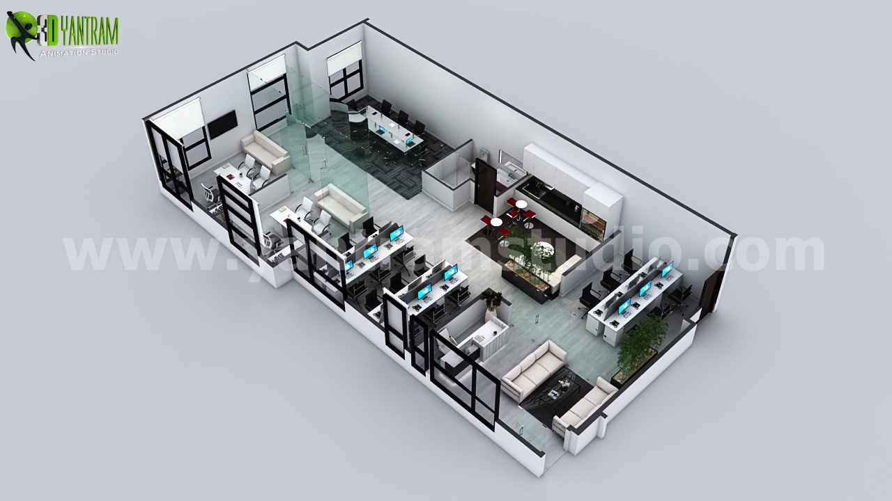 加拿大在建现代办公空间三维渲染-22