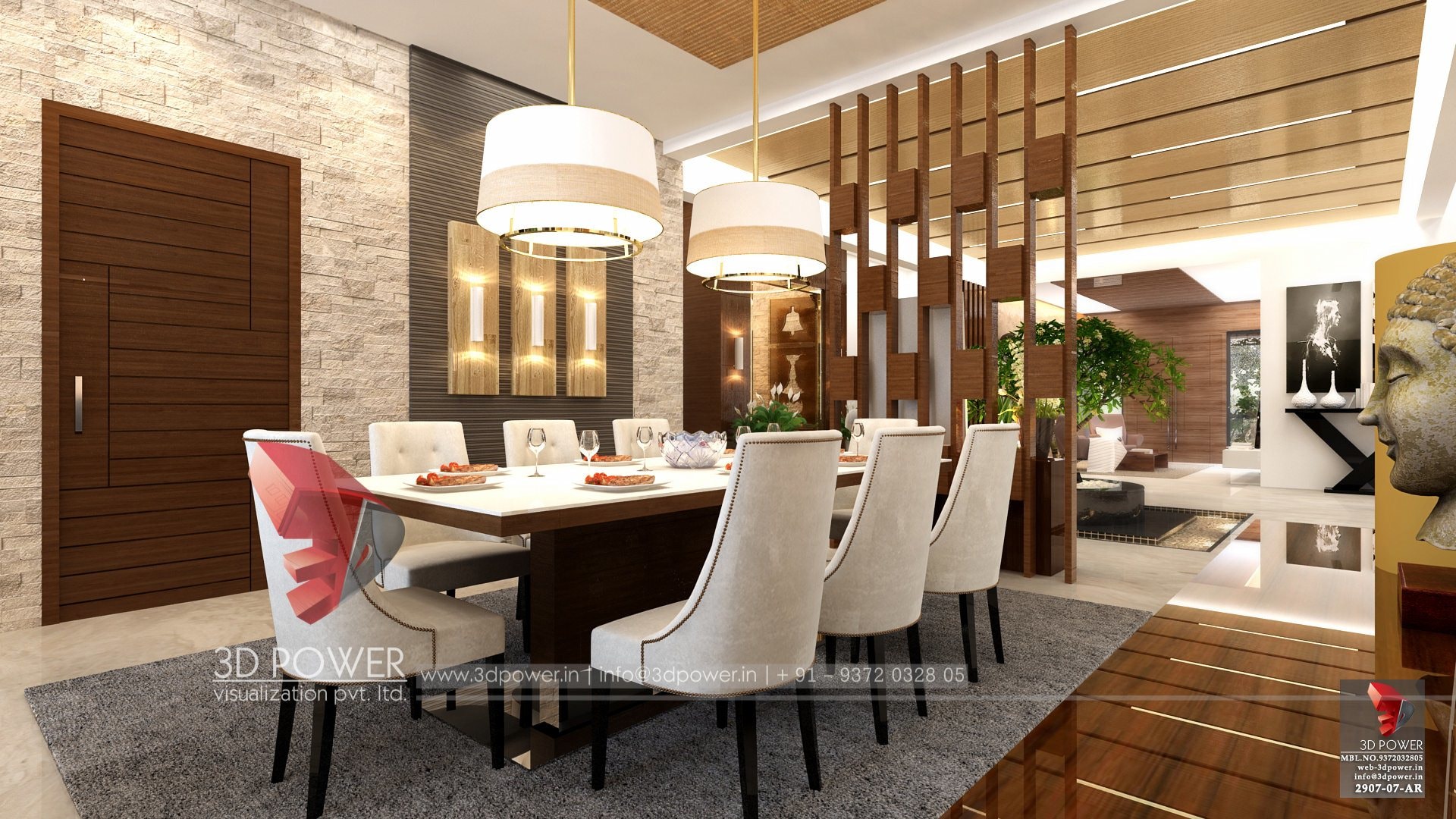 3D 室内设计案例 | 单家庭住宅的精致室内空间-24