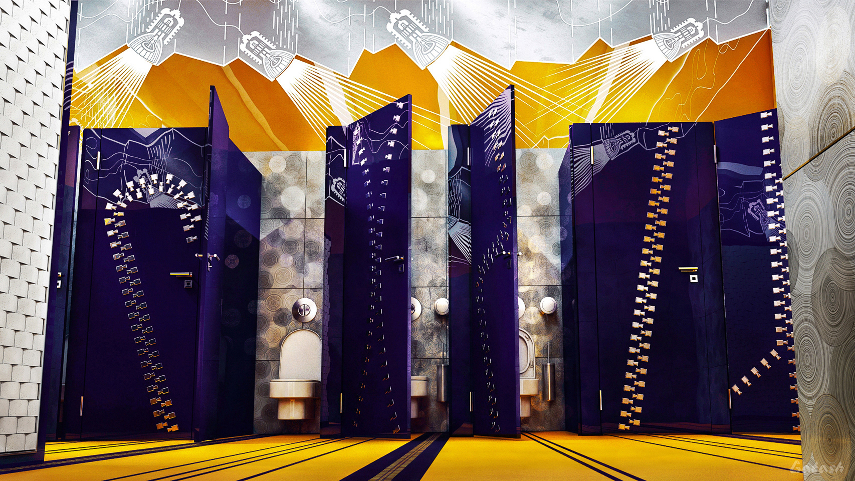 雅致简约的公共卫生间设计-0