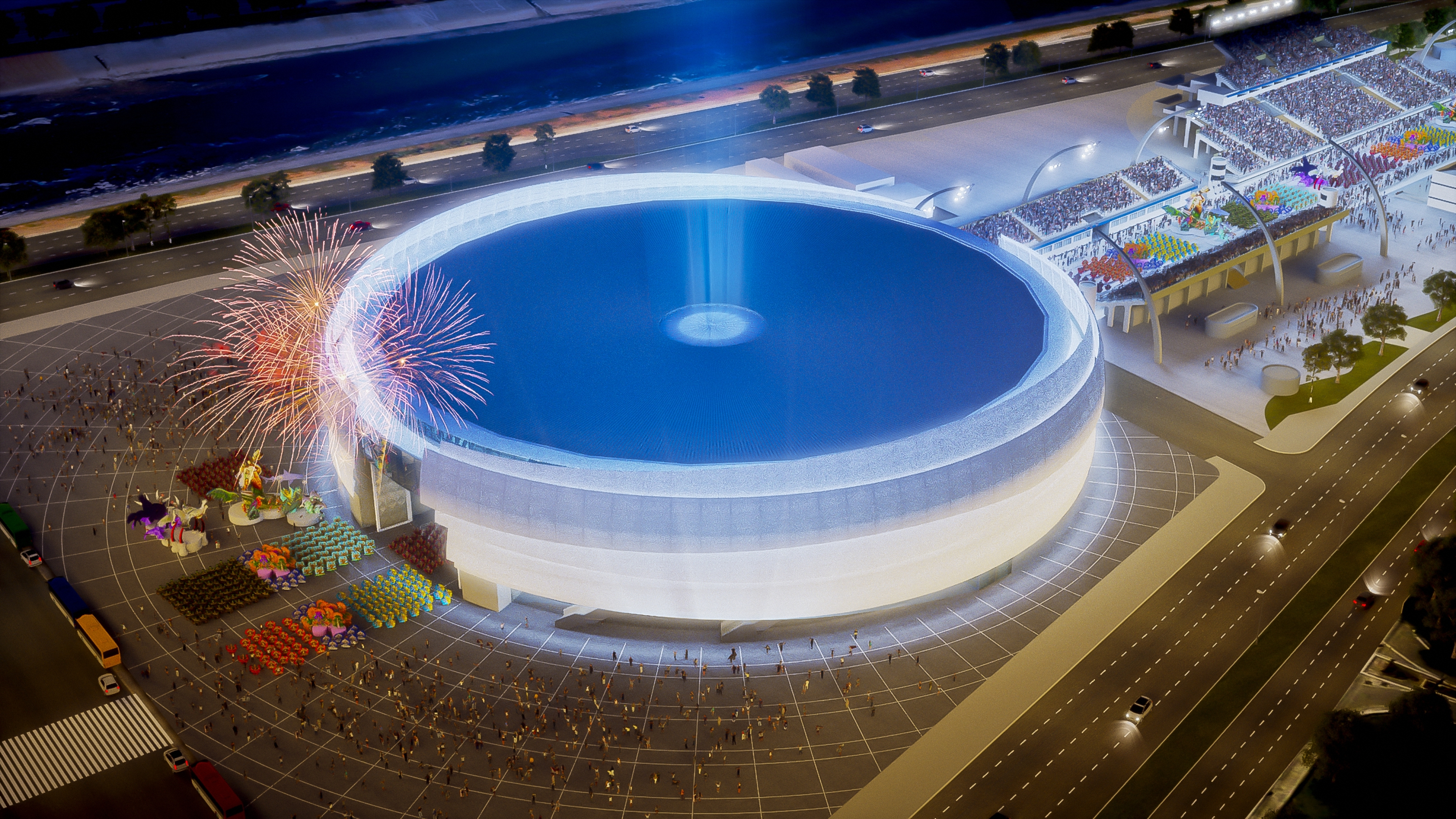 巴西里约热内卢桑巴舞庆典广场多功能运动场馆设计-0