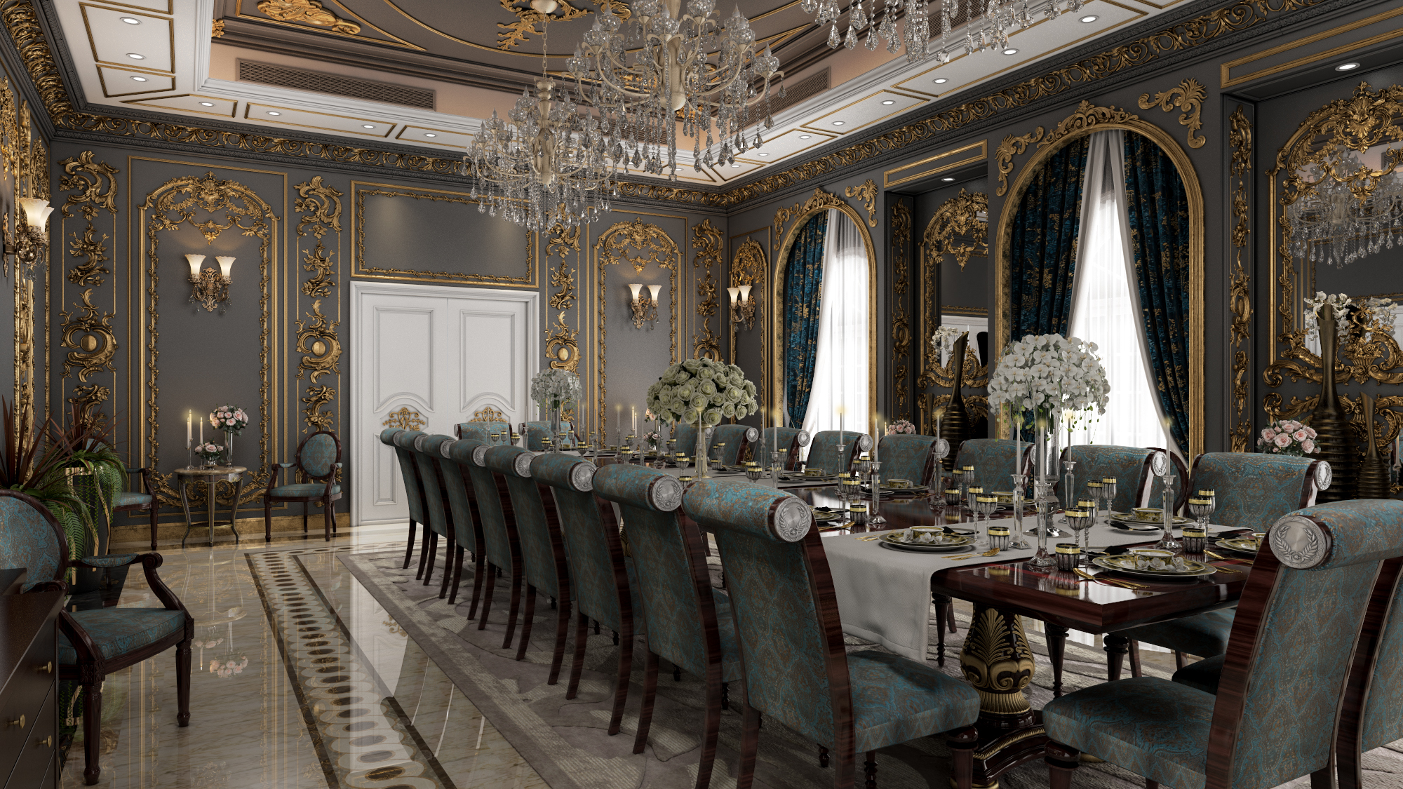 豪华经典餐厅设计-4