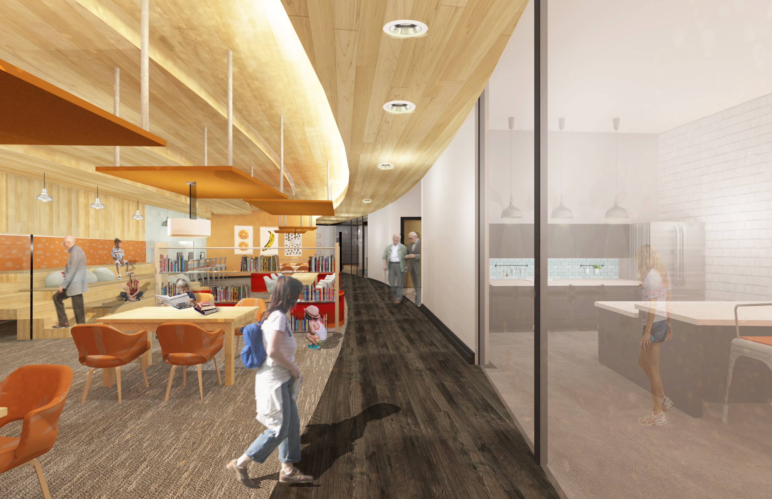 Tasker Street mentor center | 橙蓝灰三色打造温馨老少共享空间-2