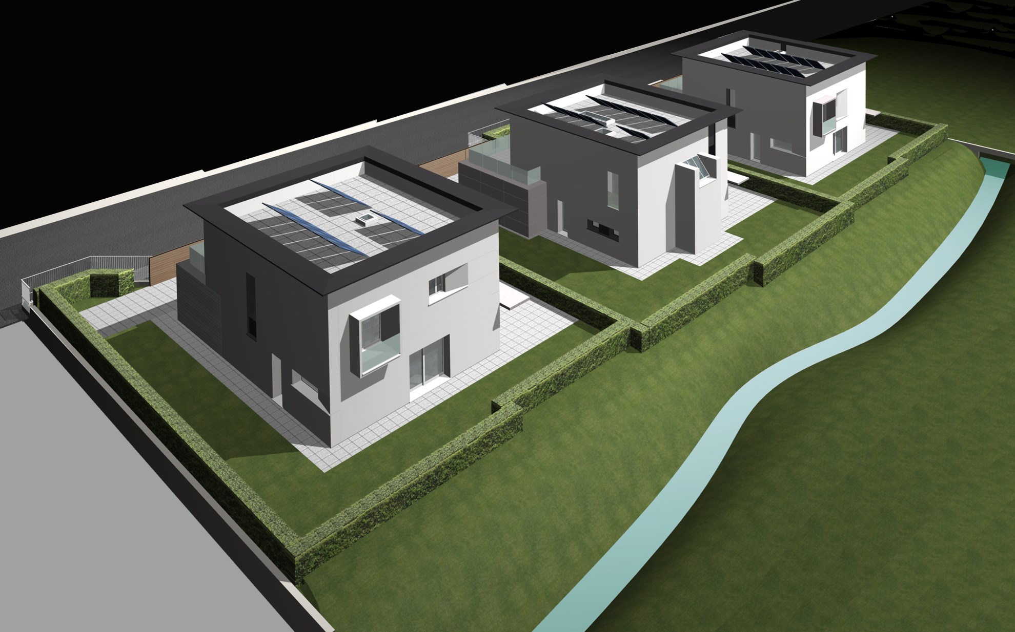 简约风格的三户独立别墅设计-15