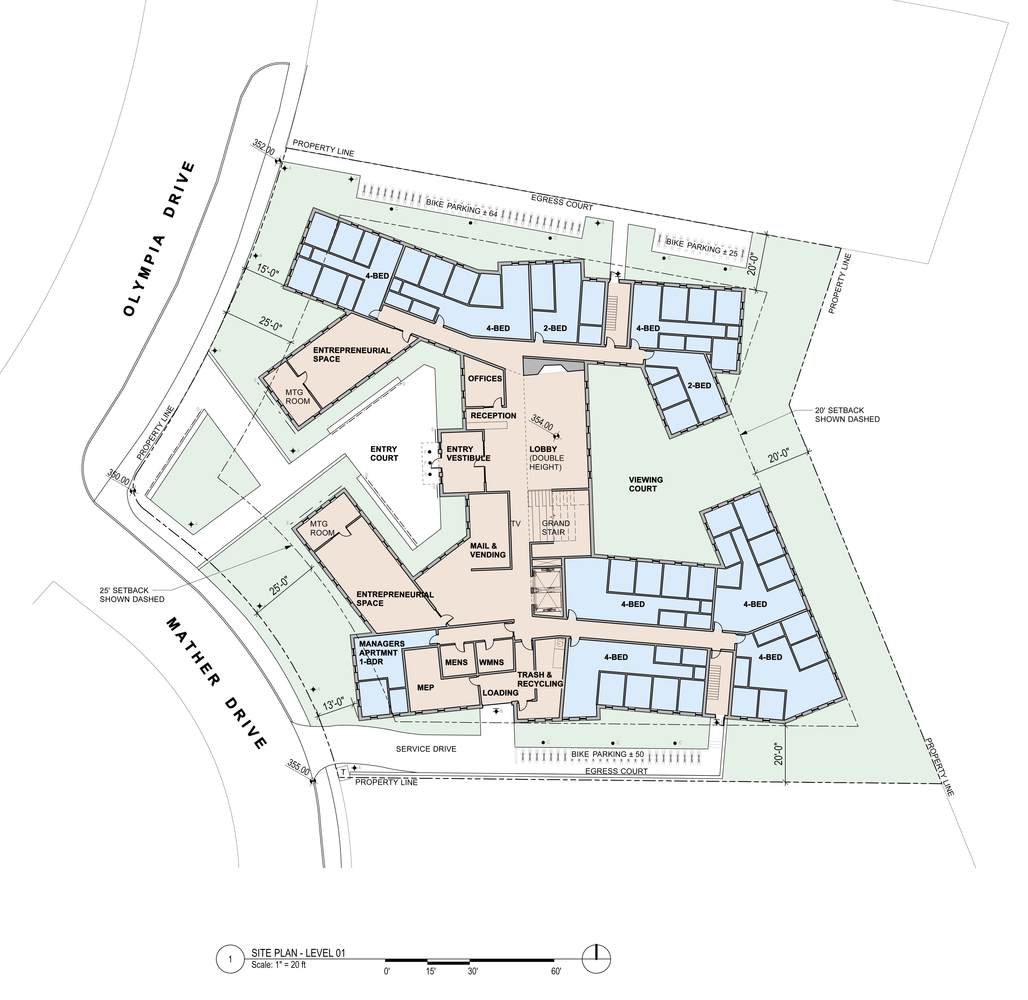 奥林匹亚广场 | 新英格兰传统学术建筑风格的学生住房设计-53