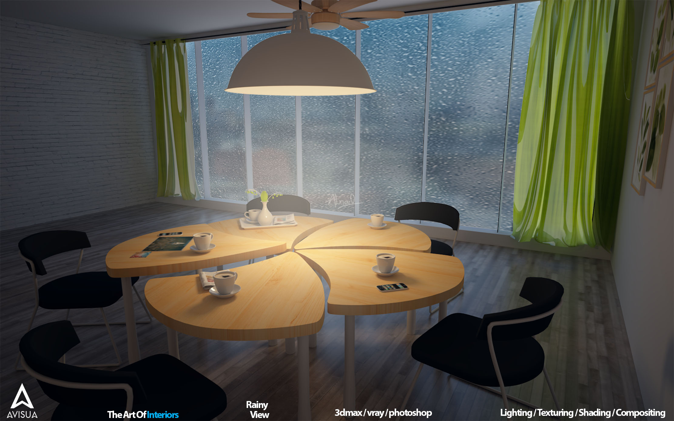 Architecture - Room / Round Modern Table-10