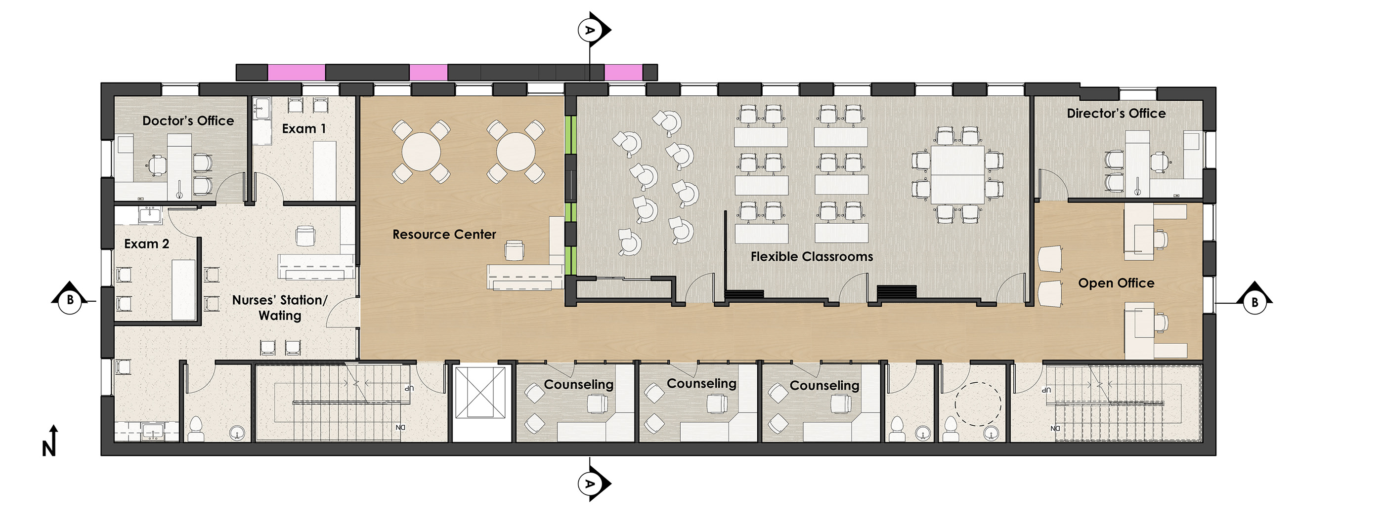 缤纷多元的南费城移民社区健康中心设计-19