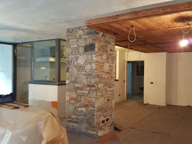 别墅，餐厅·木材和石头-32