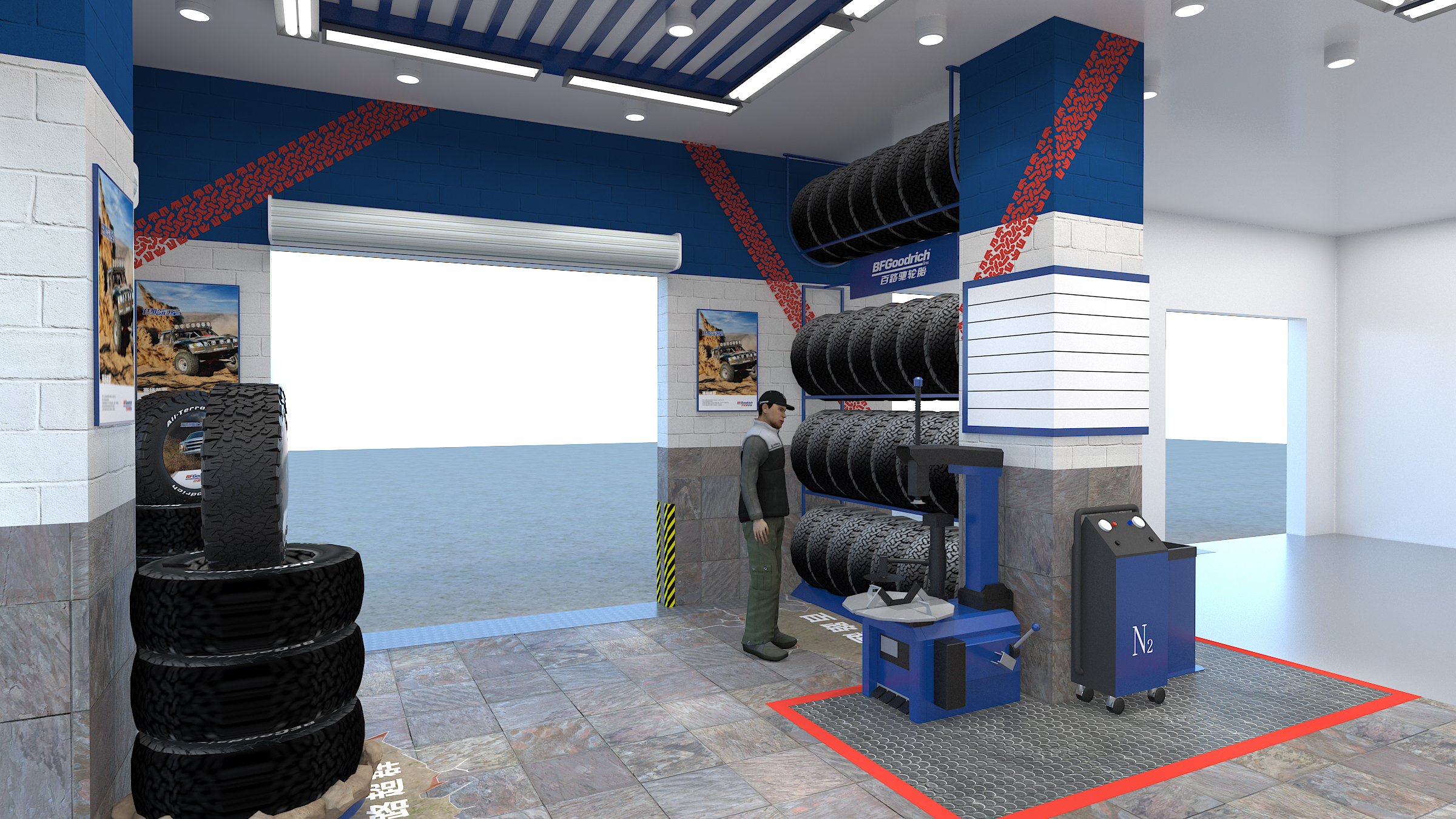 BFG 轮胎商店零售空间设计 | 现代工业风-12