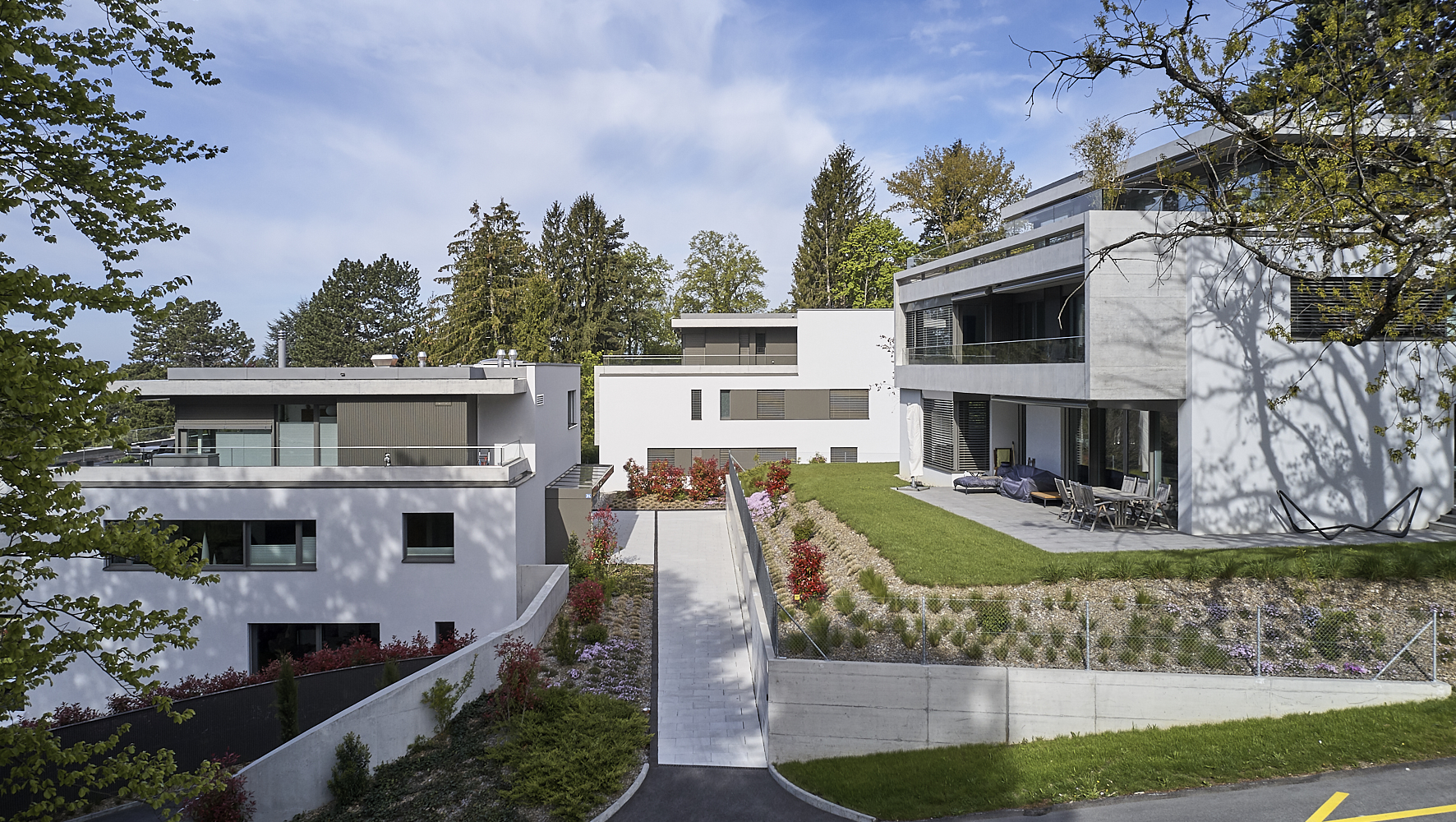 瑞士 Pully 别墅区三栋城市别墅设计-6