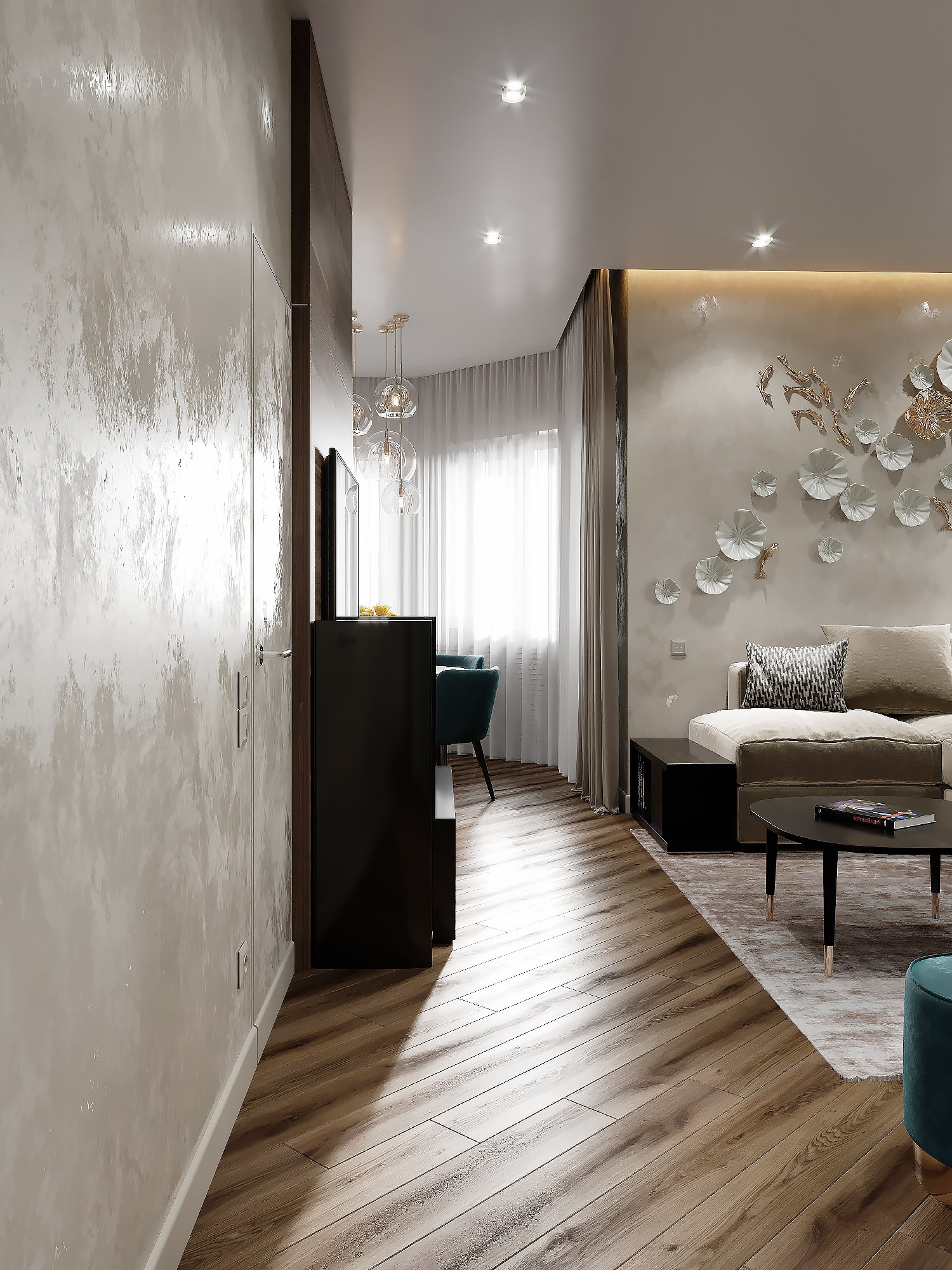 浪漫法式客厅，温馨和谐的家庭角落-17