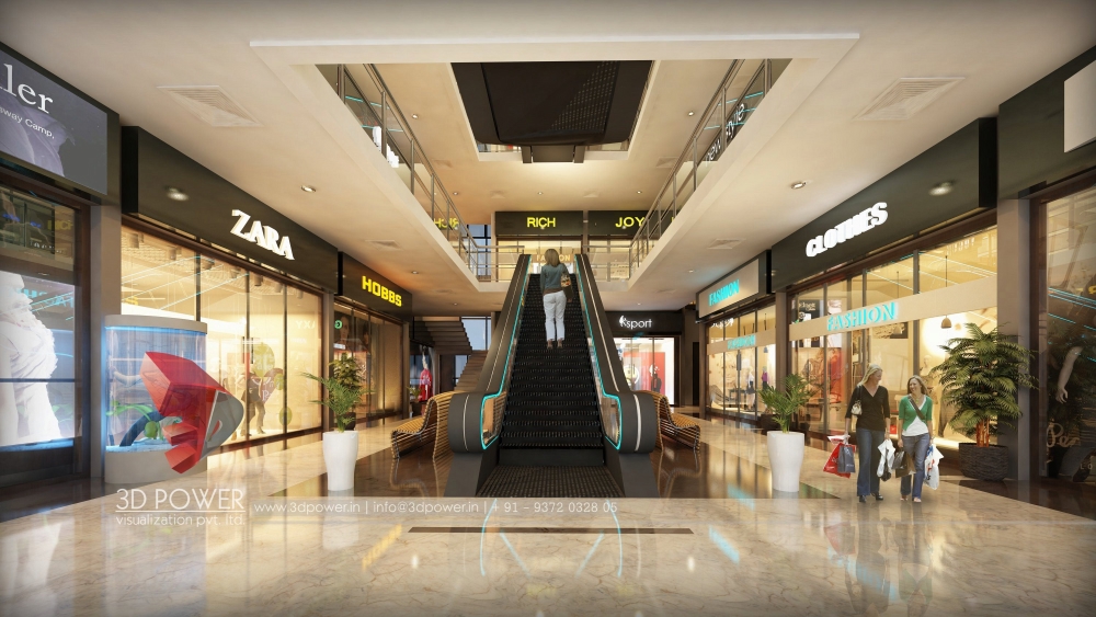 购物中心建筑三维渲染-5