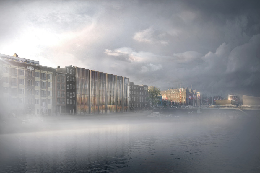 荷兰 Nieuwevaart 办公大楼透明曲面玻璃翻新设计-4