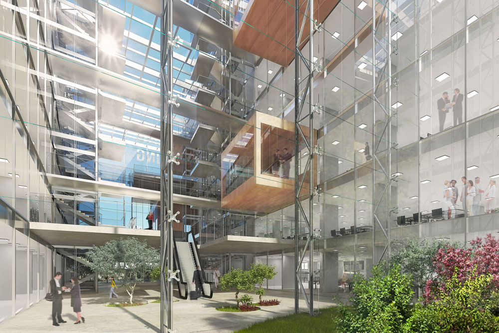 三星米兰总部大楼设计 | 双厂房建筑群打造公共广场-2